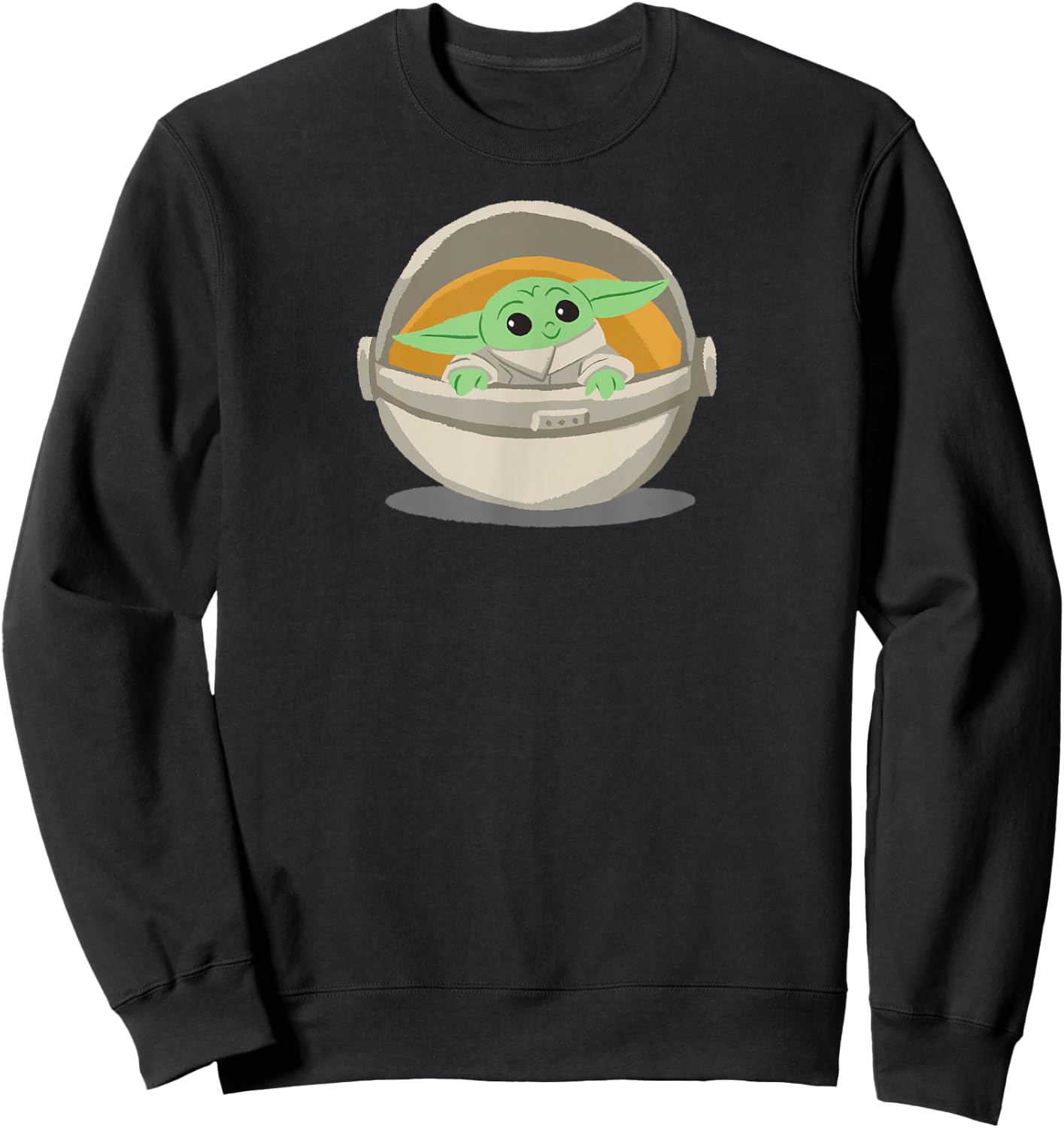 Amazon Essentials Men's Mandalorian The Child Grogu Pram , Dark Blue, Small Sweatshirt - Sweatshirt | Black