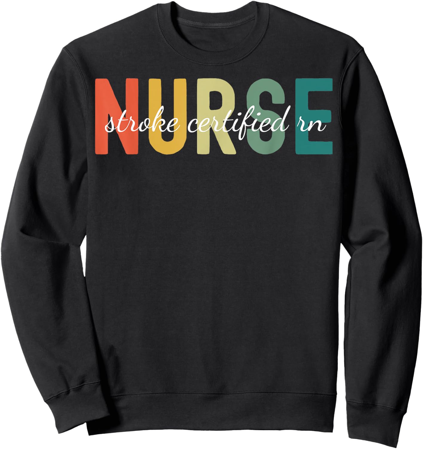Retro Medical Stroke Certified Registered SCRN Nurse Women Sweatshirt - Sweatshirt | Black