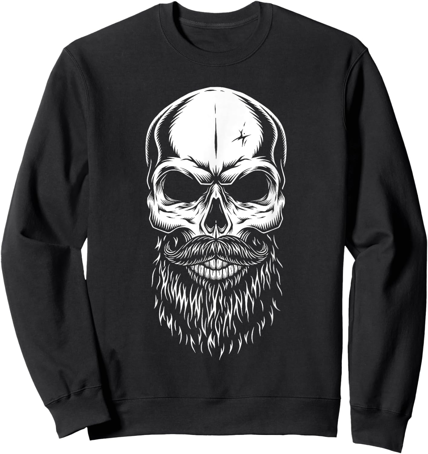 Bearded Skull Lazy Halloween Costume Cool Skeleton Beard Sweatshirt - Sweatshirt | Black