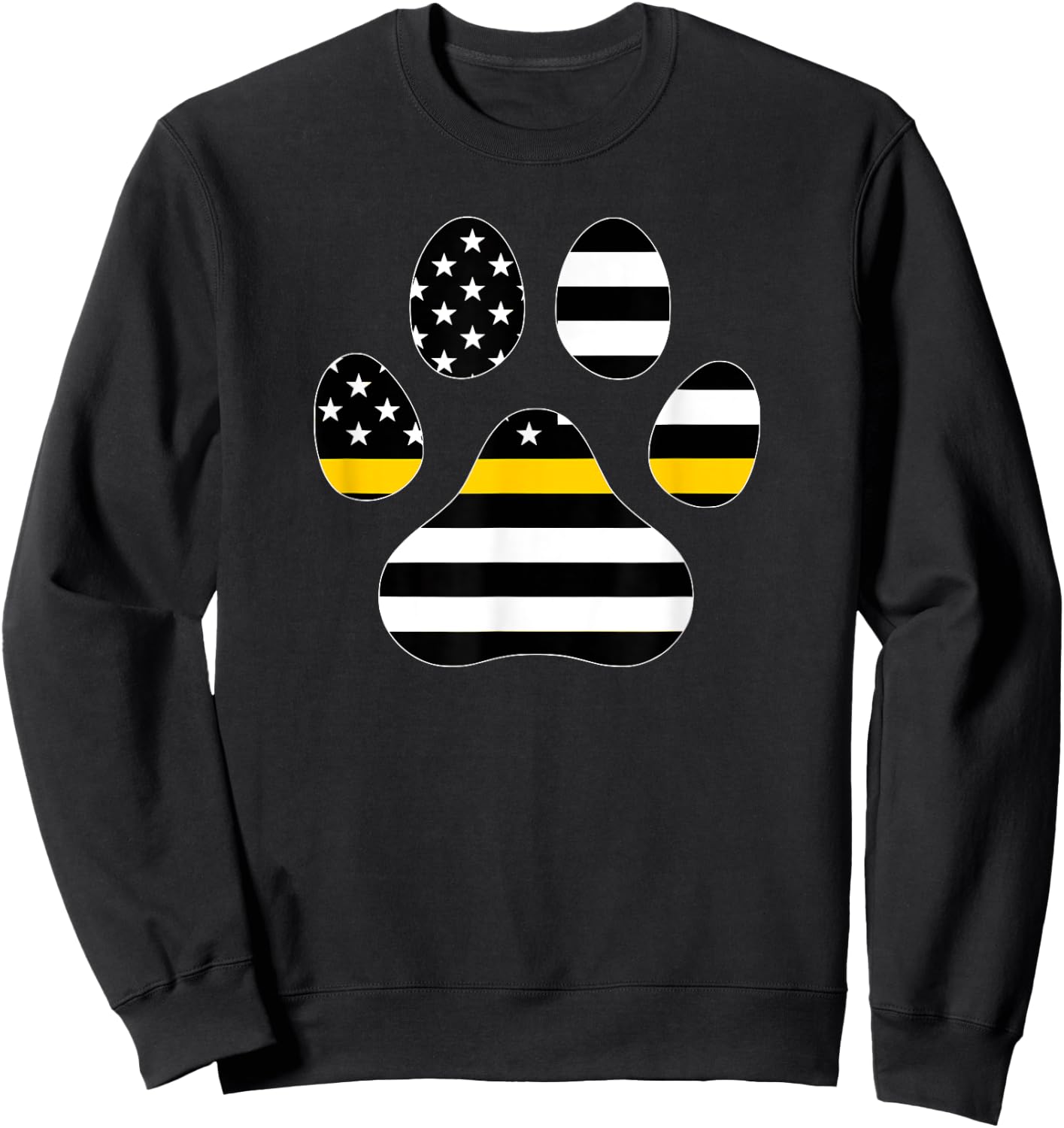 911 Police Dispatcher Thin Gold Line Flag for Animal Lover Sweatshirt - Sweatshirt | Black