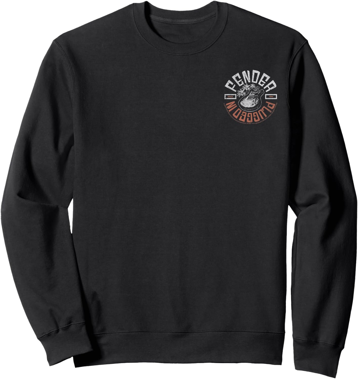 Fender Plugged In Since 1946 Retro Pocket Size Guitar Sweatshirt - Sweatshirt | Black