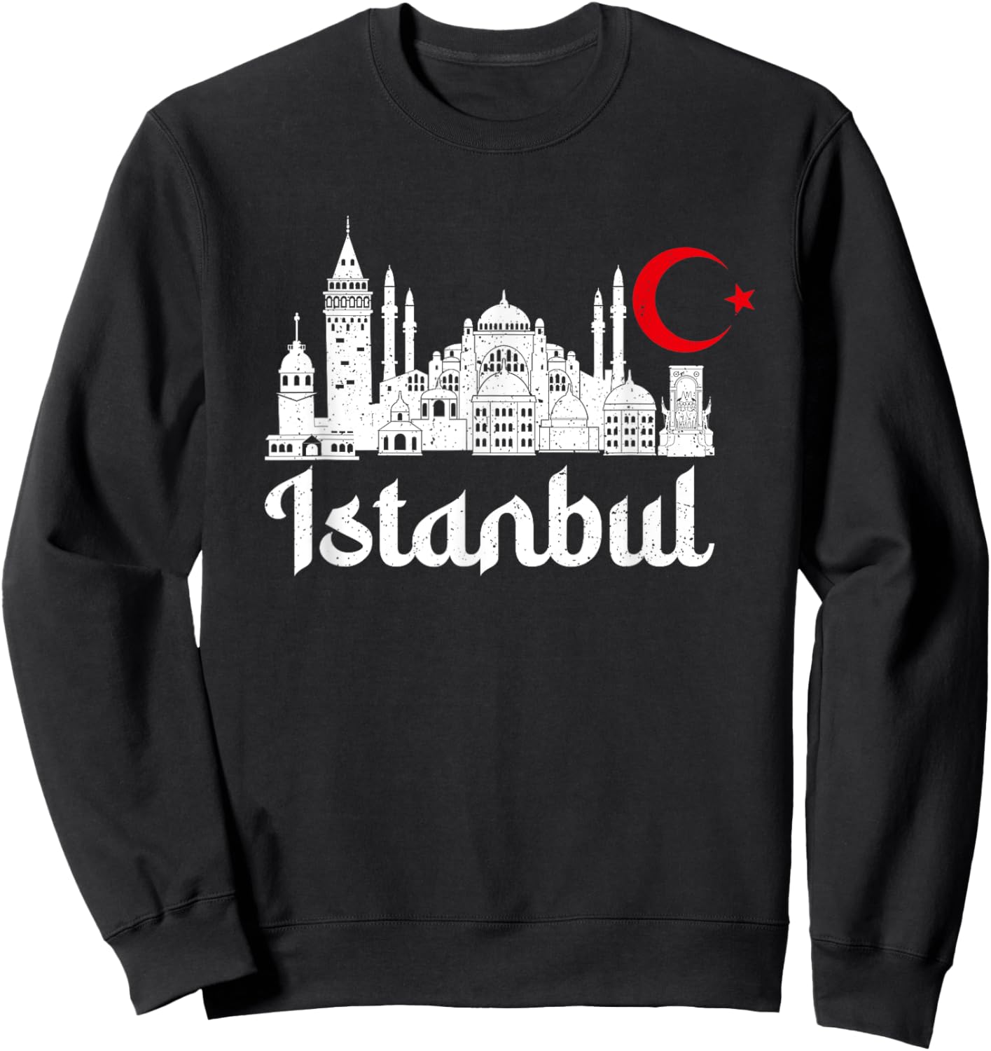 Istanbul Landmark Hagia Sophia Silhouette Turkey Muslim Flag Sweatshirt - Sweatshirt | Black