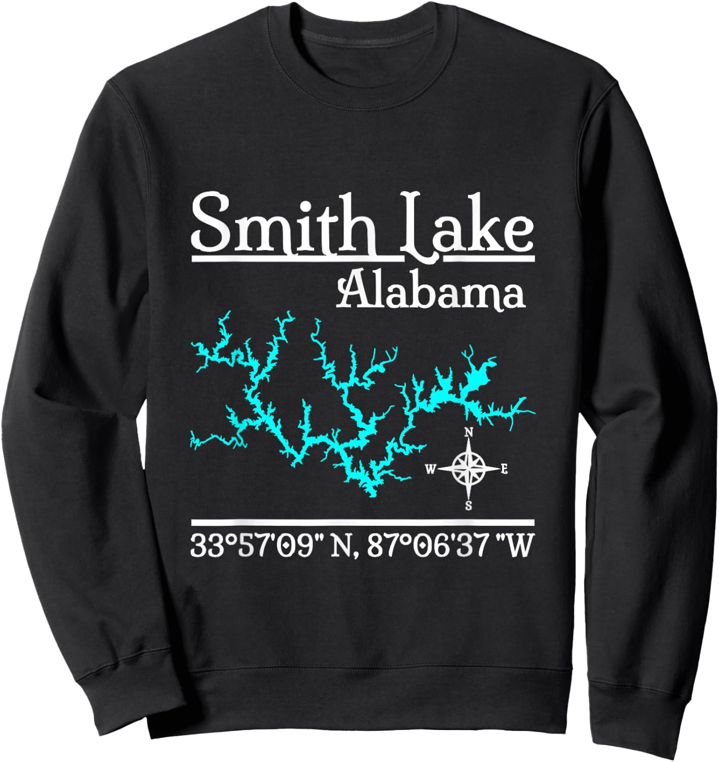 Smith Lake, Alabama Sweatshirt - Sweatshirt | Black