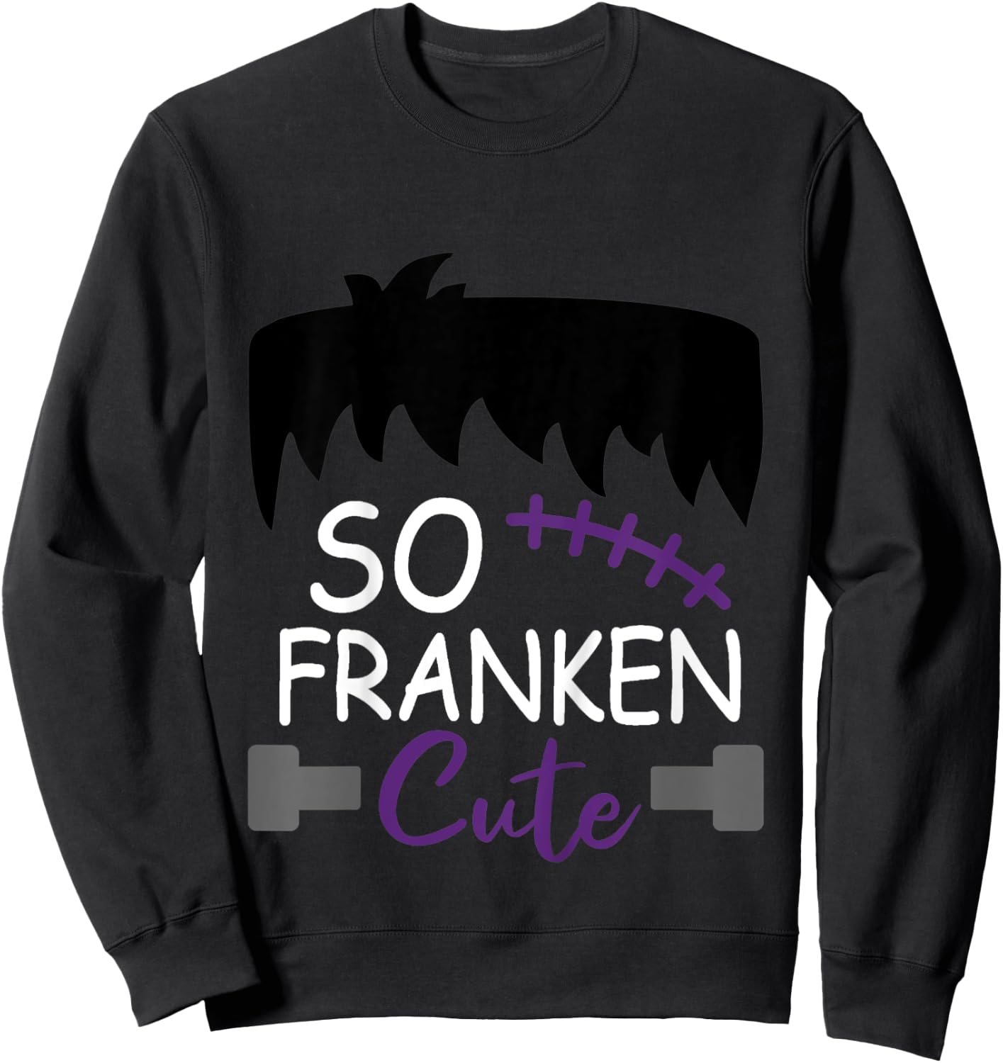 Kids So Franken Cute Toddler Boy Halloween Costume Scary Funny Sweatshirt - Sweatshirt | Black