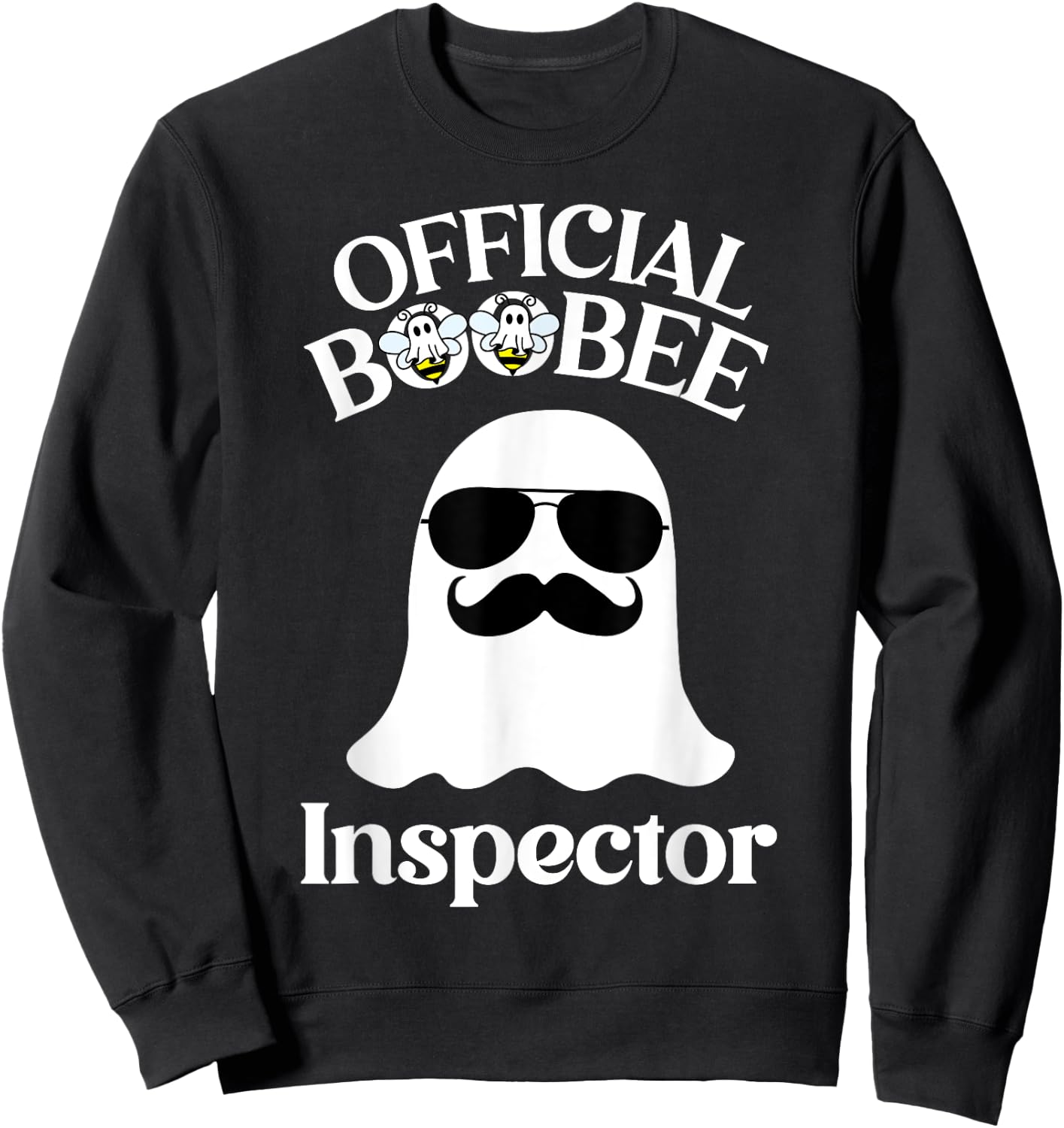 Boo-Bee Inspector Lazy DIY Halloween Costume Funny Ghost Sweatshirt - Sweatshirt | Black