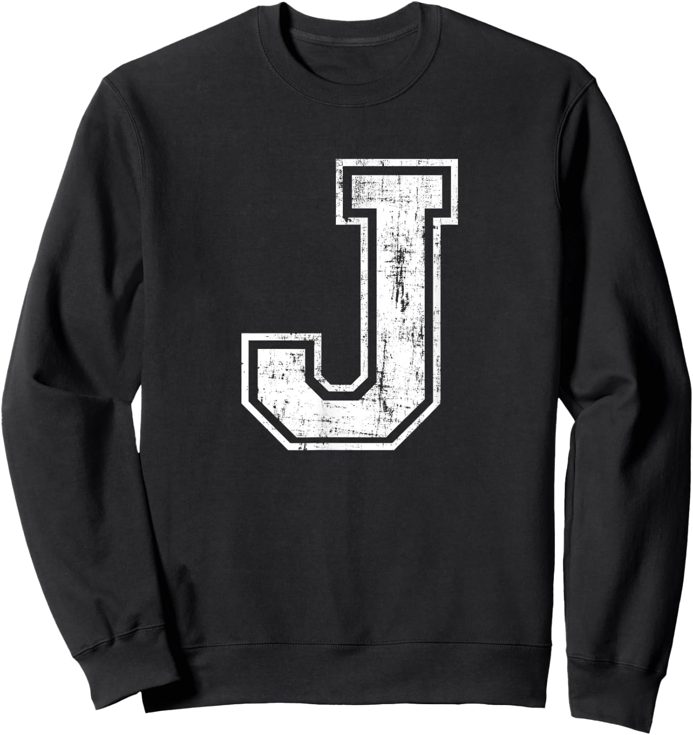Letter J Uppercase Alphabet Initial School College Varsity Sweatshirt - Sweatshirt | Black