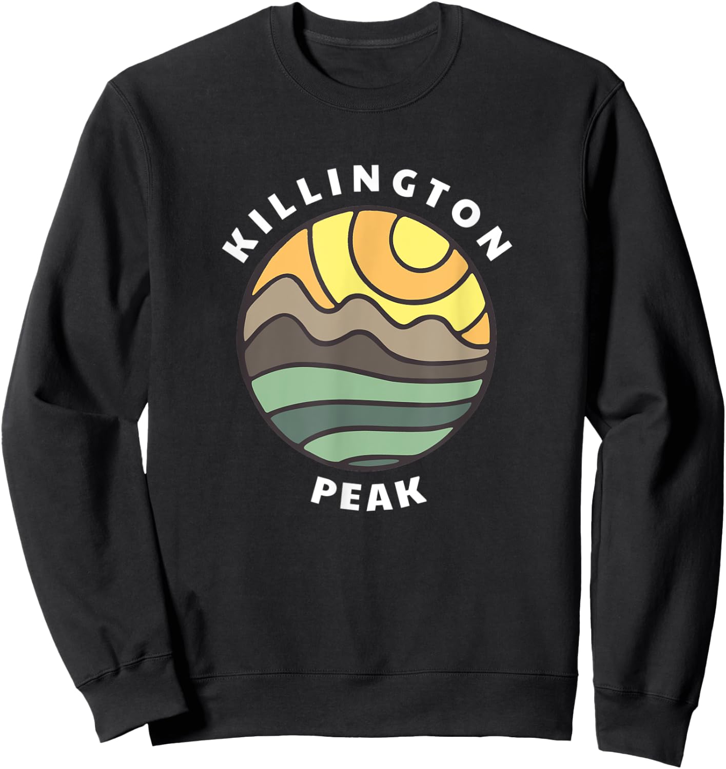 Killington Peak Vermont Mountains VT Vacation Souvenir Sweatshirt - Sweatshirt | Black
