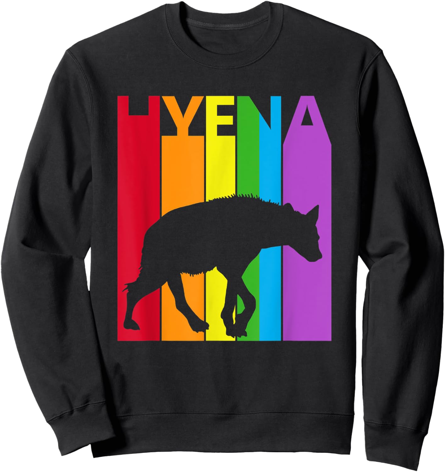Cute Rainbow Hyena animal Lover Sweatshirt - Sweatshirt | Black