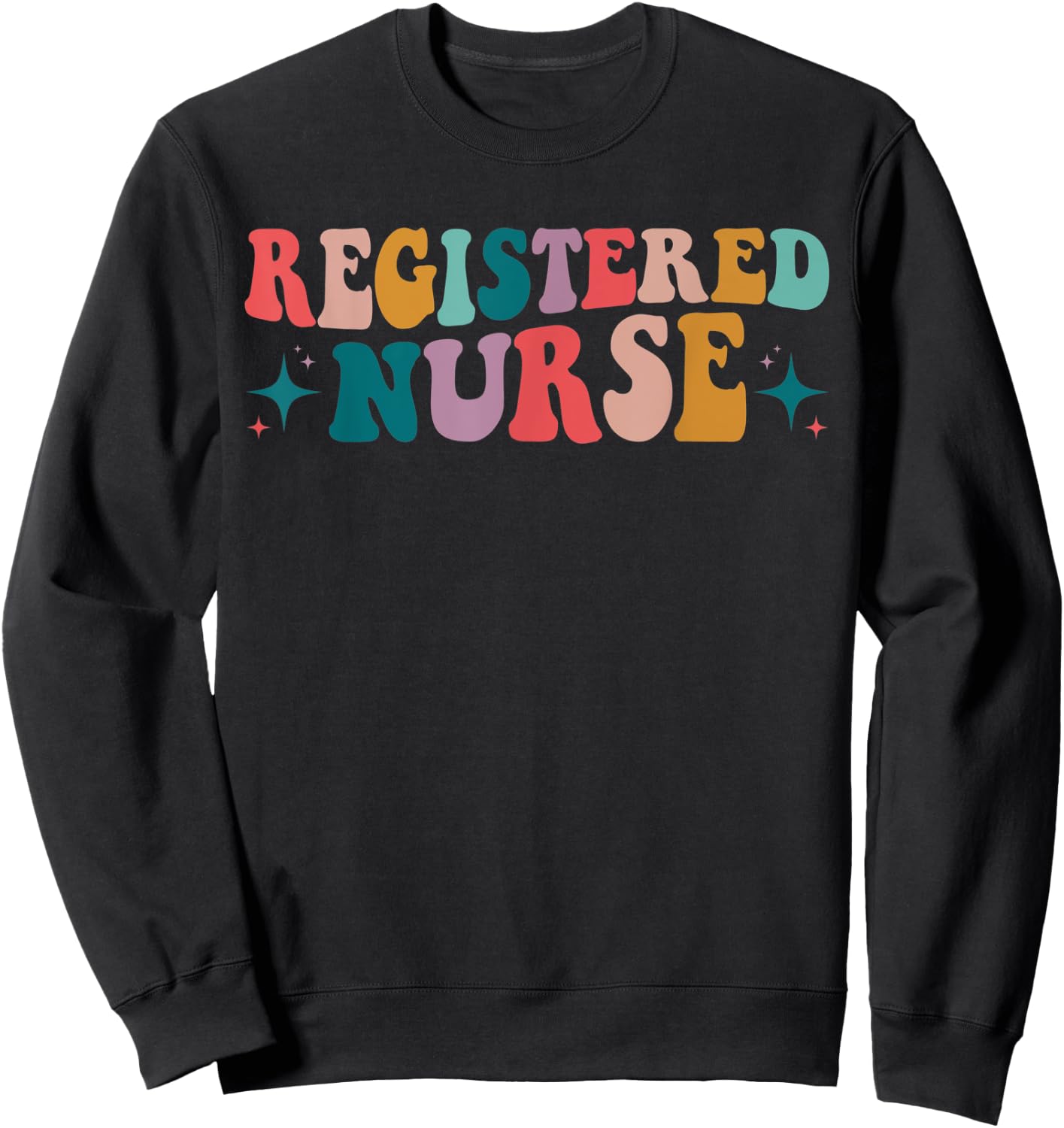 RN Nurse retro groovy Registered Nurse Nursing School Women Sweatshirt - Sweatshirt | Black