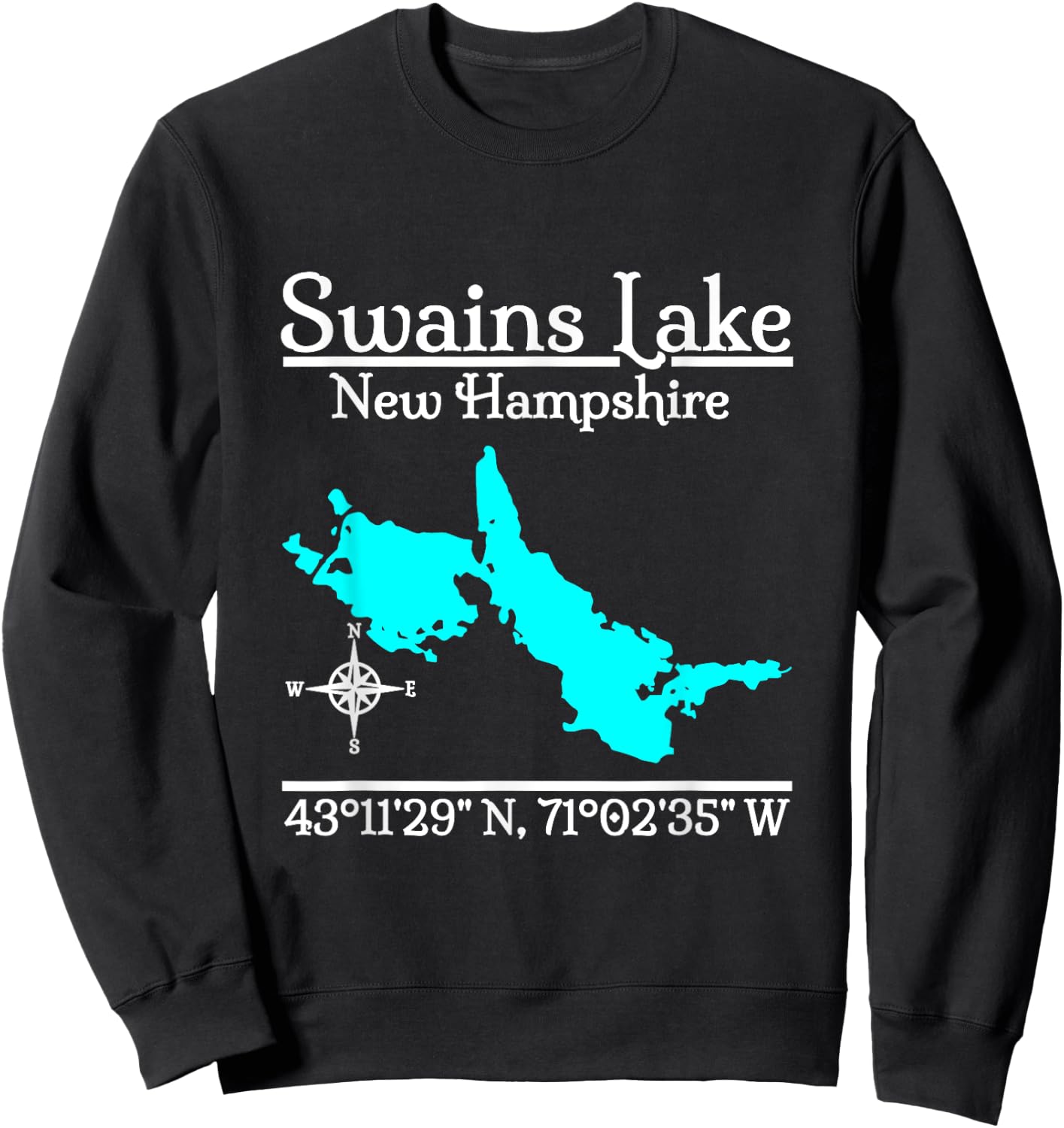 Swains Lake, New Hampshire Sweatshirt - Sweatshirt | Black
