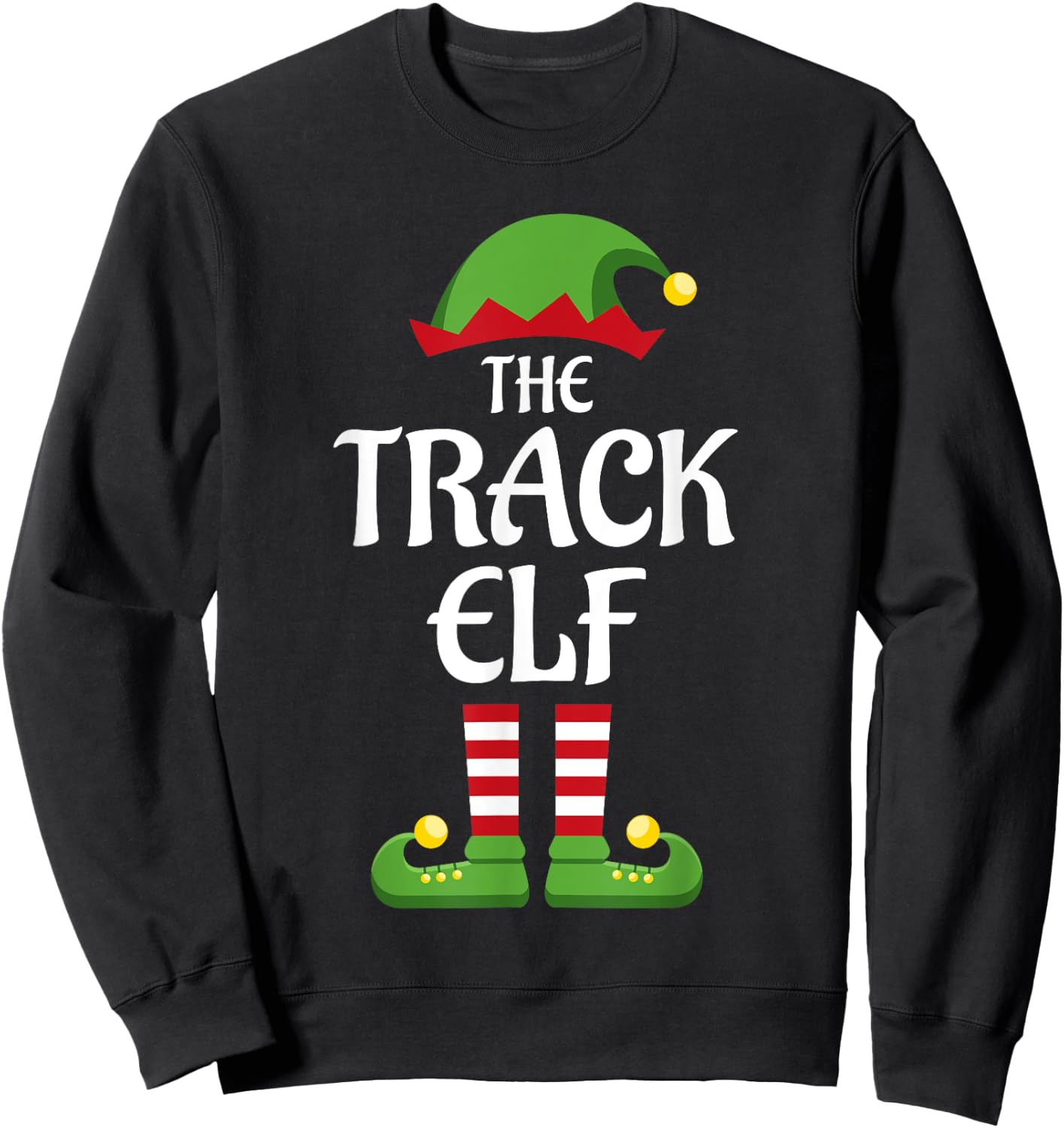 Track Elf Family Matching Group Christmas Running Sweatshirt - Sweatshirt | Black
