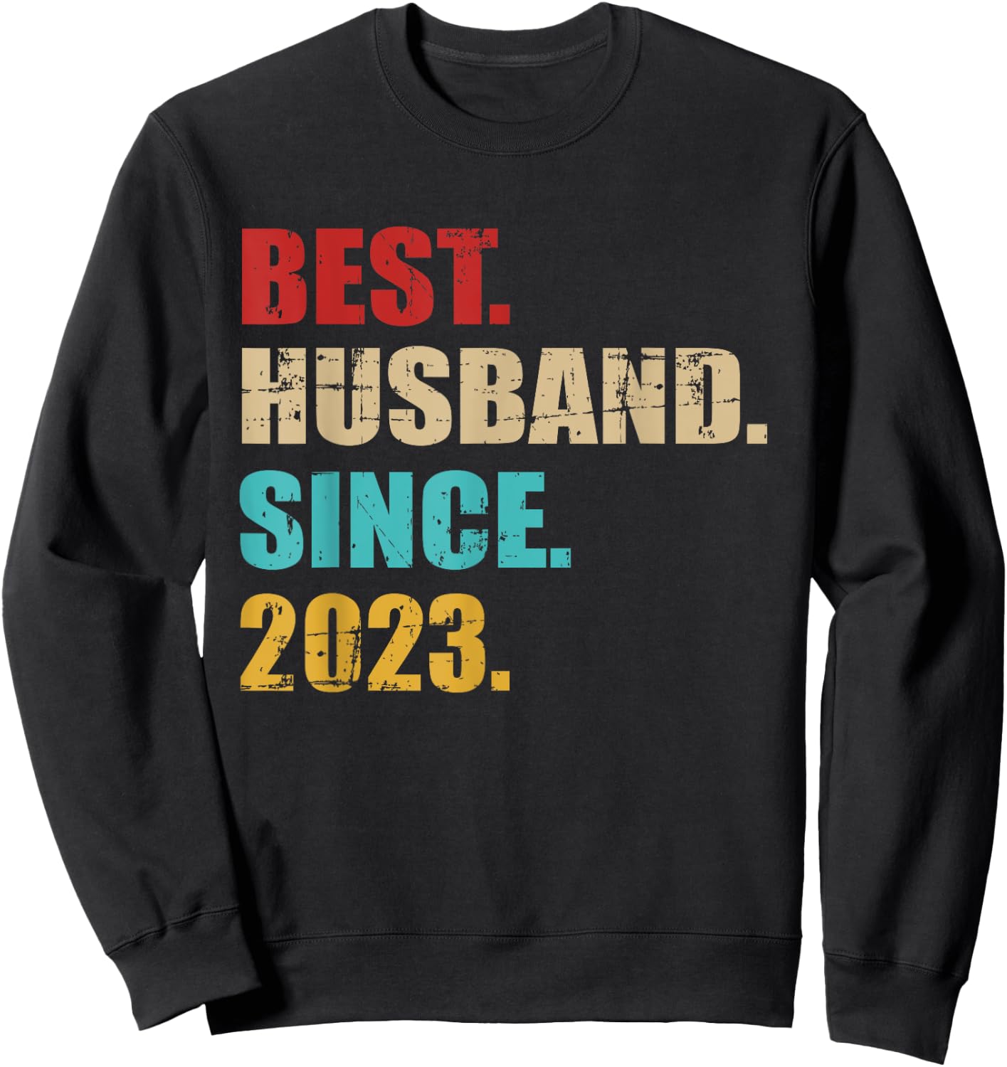 Best husband since 2023 for 2nd wedding anniversary Sweatshirt - Sweatshirt | Black