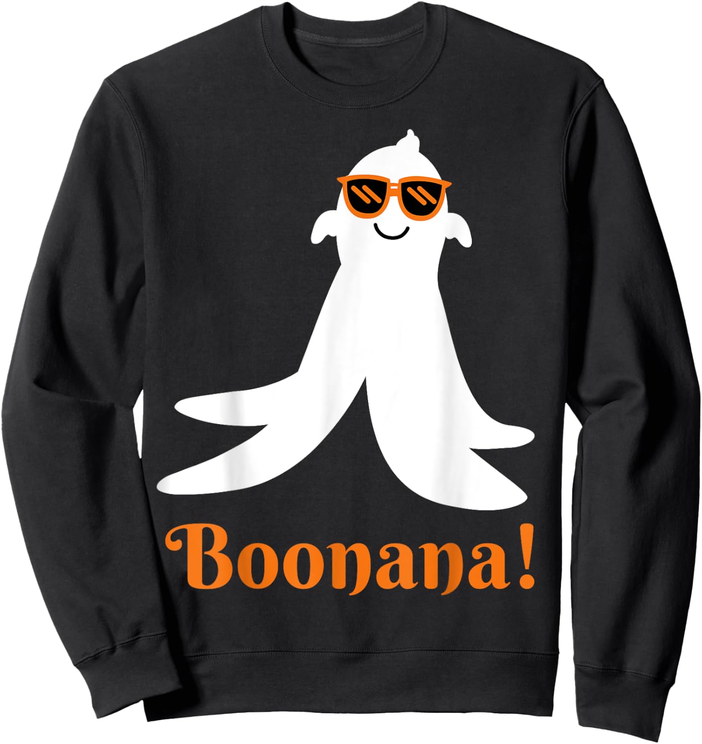 Boonana Boo-Nana Funny Halloween Costume Ghost Banana Puns Sweatshirt - Sweatshirt | Black