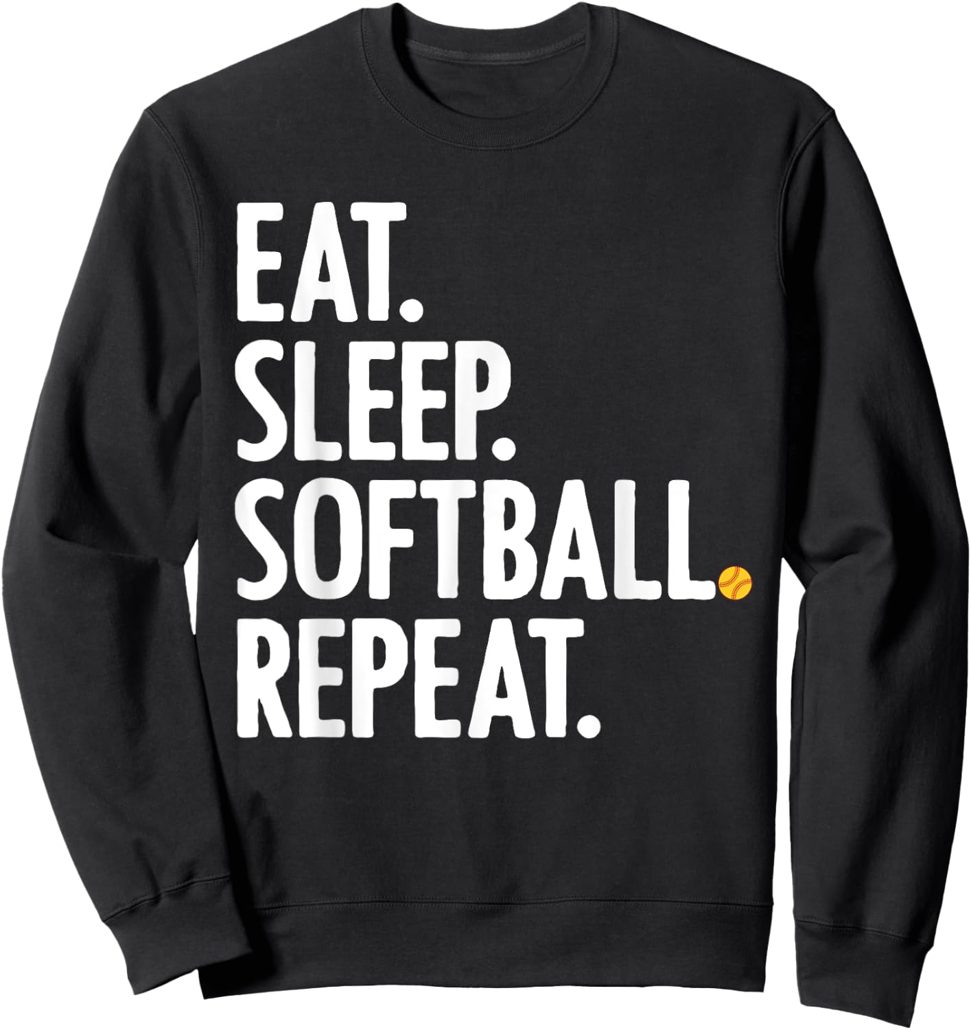 Cool Softball Women Pitcher Catcher Player Eat Sleep Sweatshirt - Sweatshirt | Black