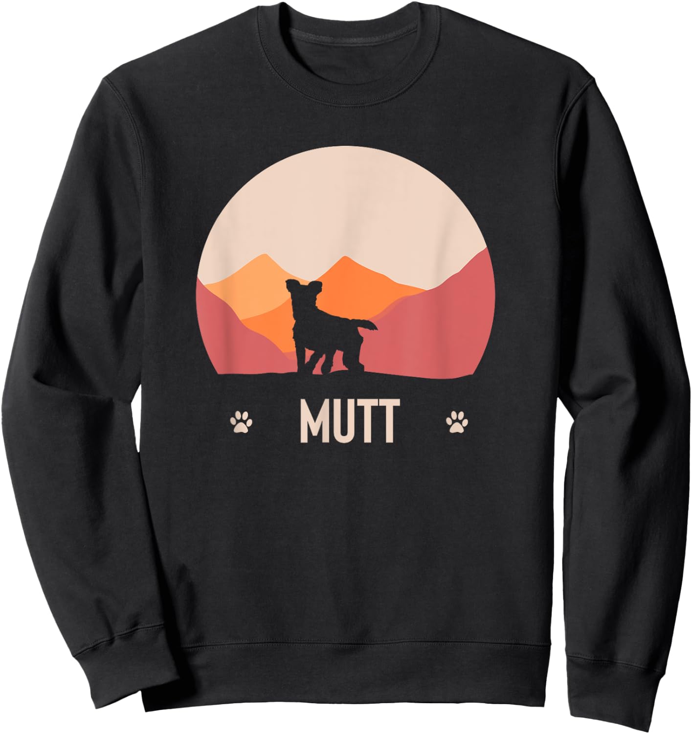 Mutt Dog Cute Silhouette Women Sweatshirt - Sweatshirt | Black