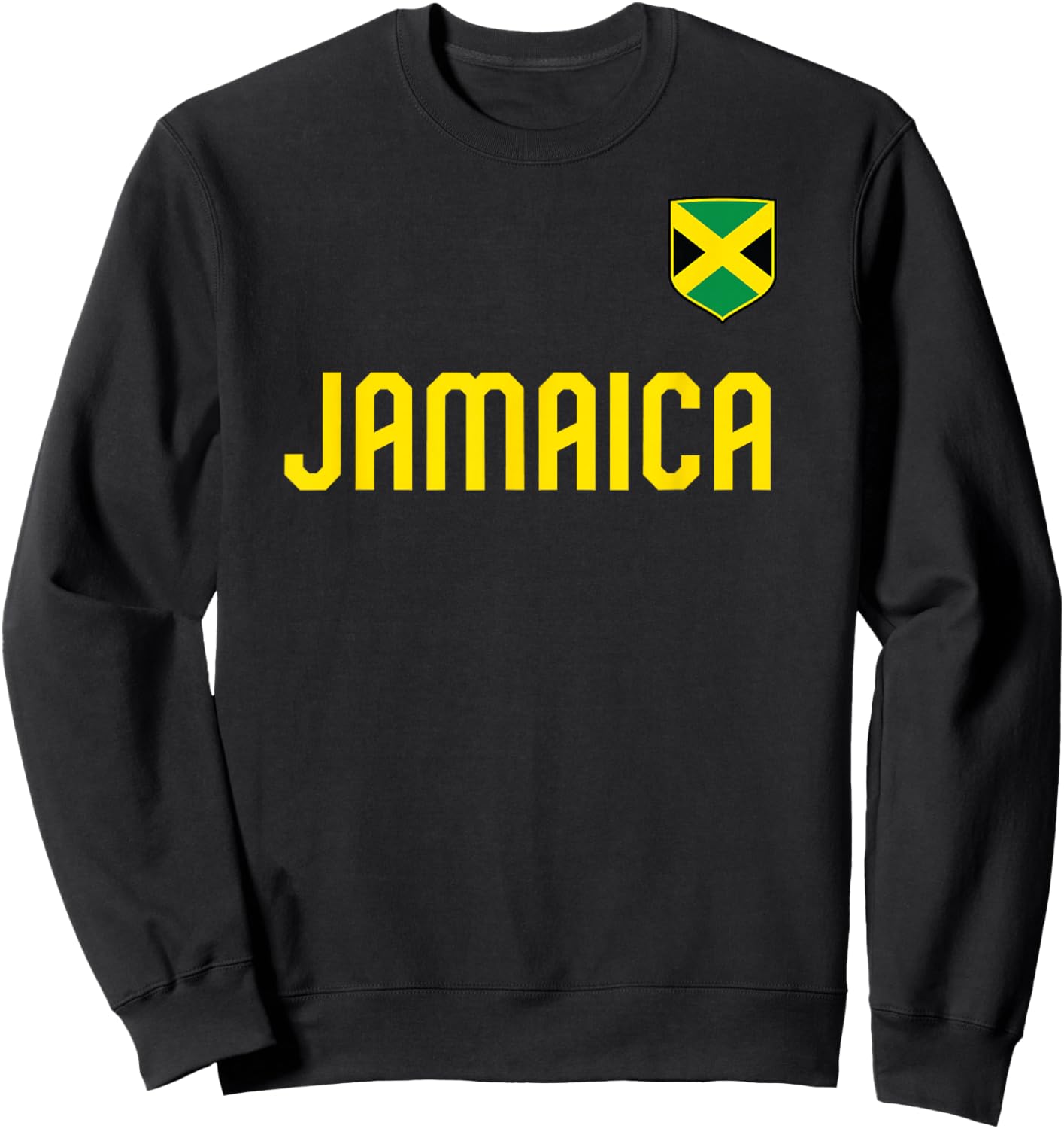 Jamaica Flag Jamaican Vintage Athletic Throwback Souvenir Sweatshirt - Sweatshirt | Black