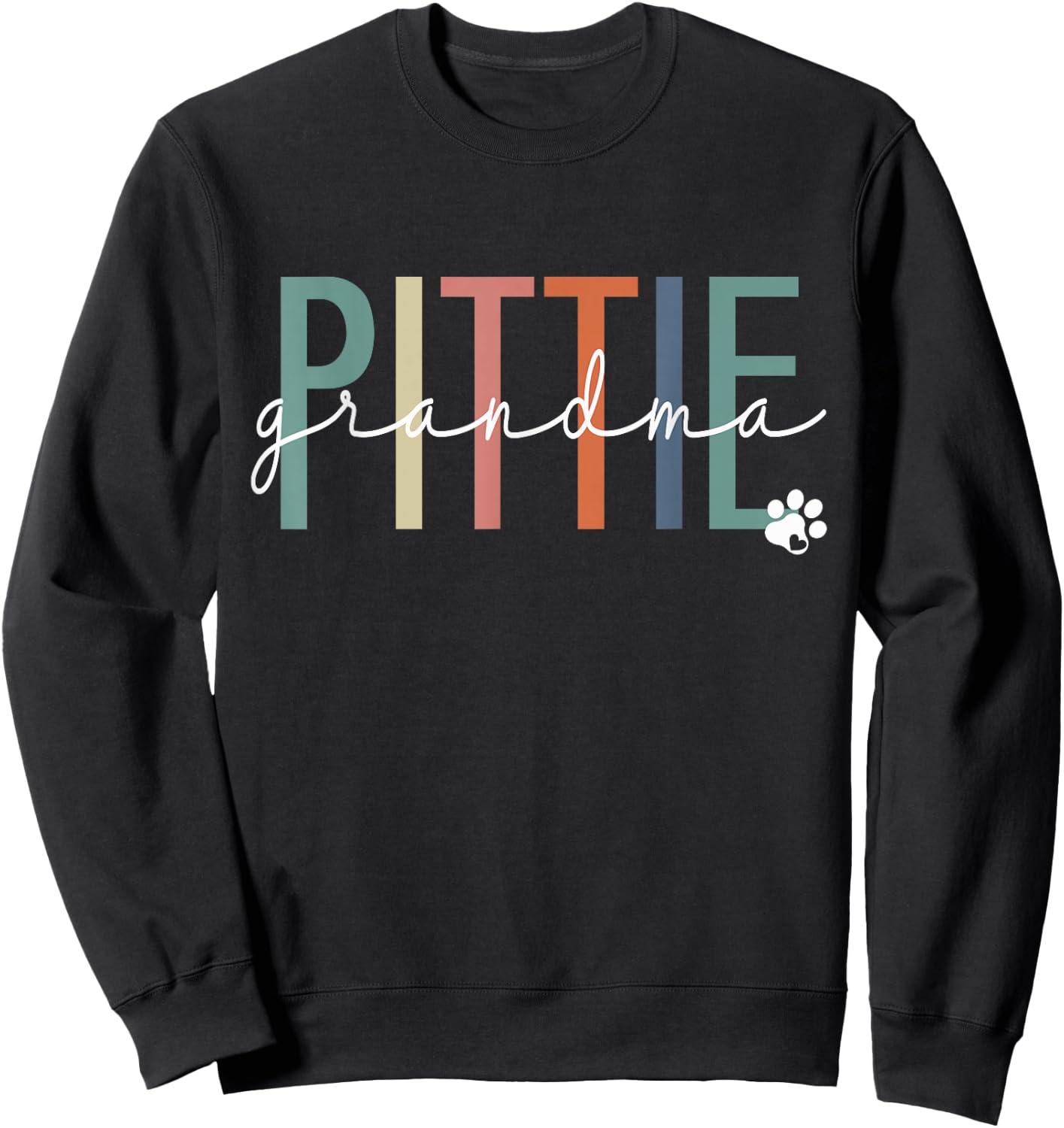 Pittie Grandma Pit Bull Dog Nana Mother's Day Sweatshirt - Sweatshirt | Black