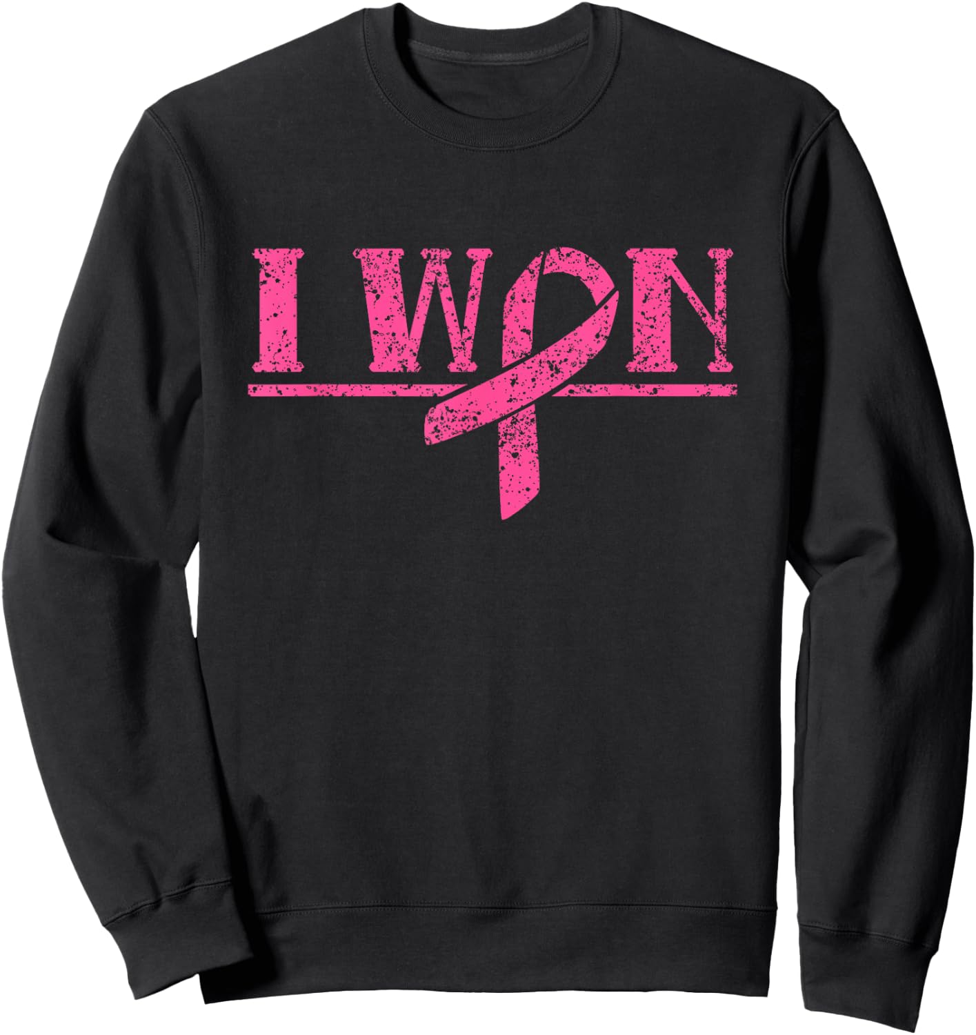 I Won Fight Awareness Pink Support Breast Cancer Sweatshirt - Sweatshirt | Black