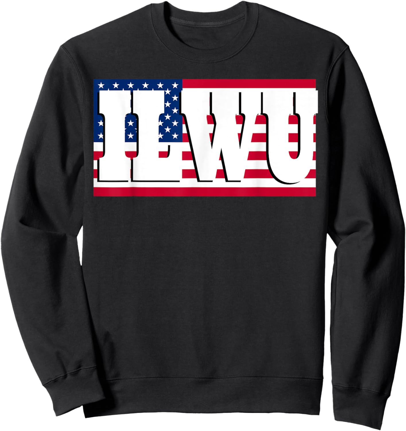 ILWU AMERICAN FLAG Women Men Sweatshirt - Sweatshirt | Black