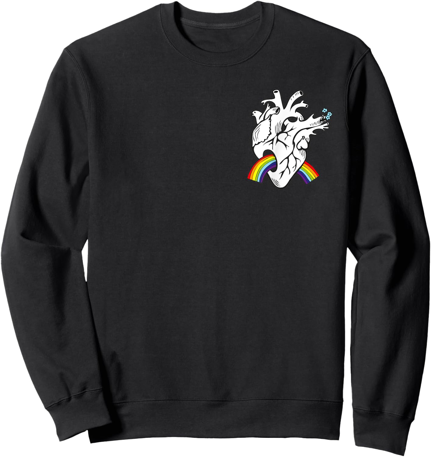 Anatomical heart, , rainbow, Valentine's Day Sweatshirt - Sweatshirt | Black