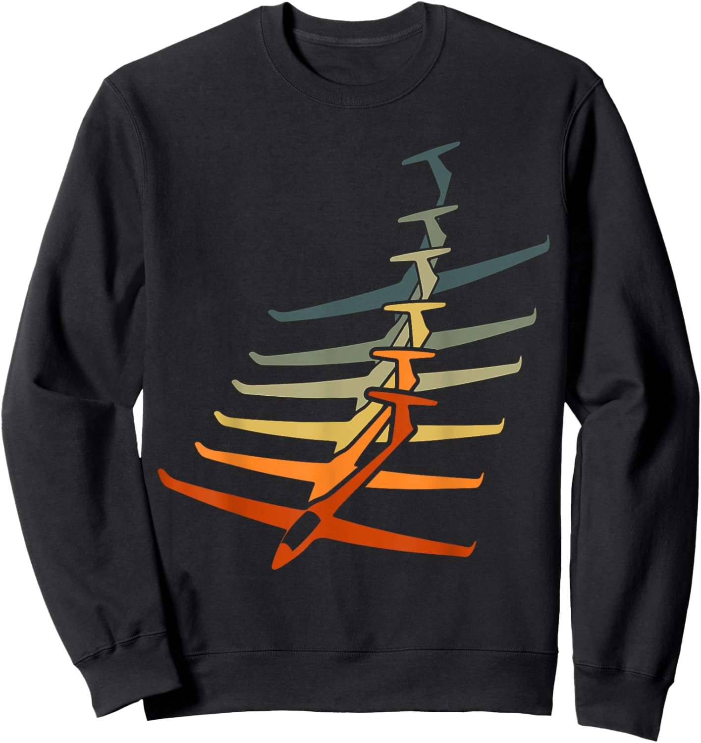 Vintage Glider Airplane Pilot Funny Gliding Soaring Lovers Sweatshirt - Sweatshirt | Black