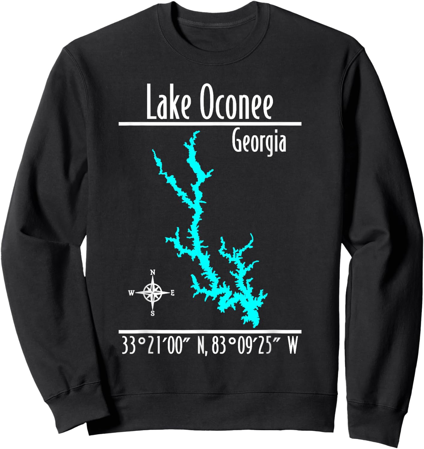 Modern Lake Oconee - Georgia Sweatshirt - Sweatshirt | Black