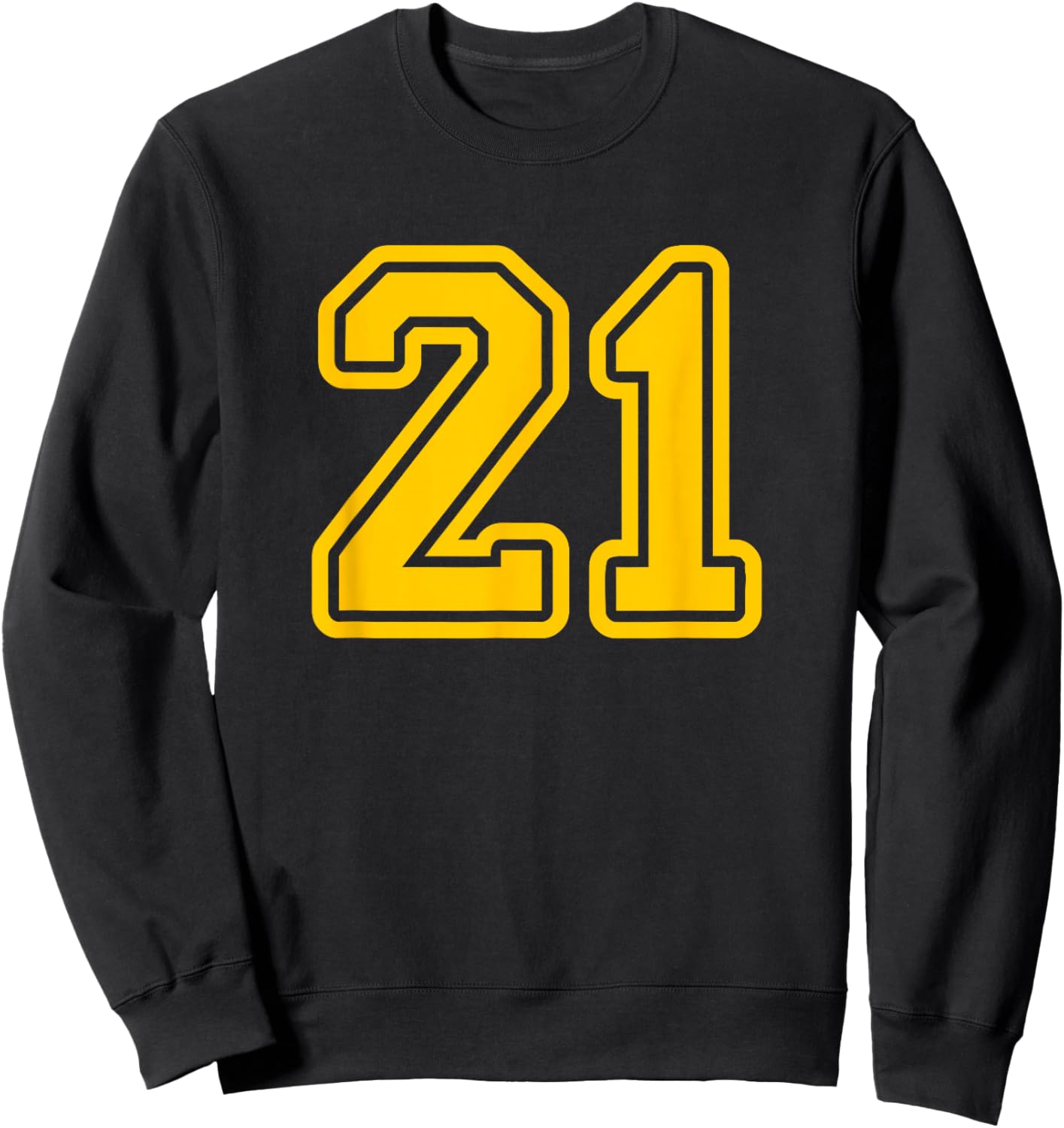 Number #21 Yellow Sport Number 21 Sweatshirt - Sweatshirt | Black