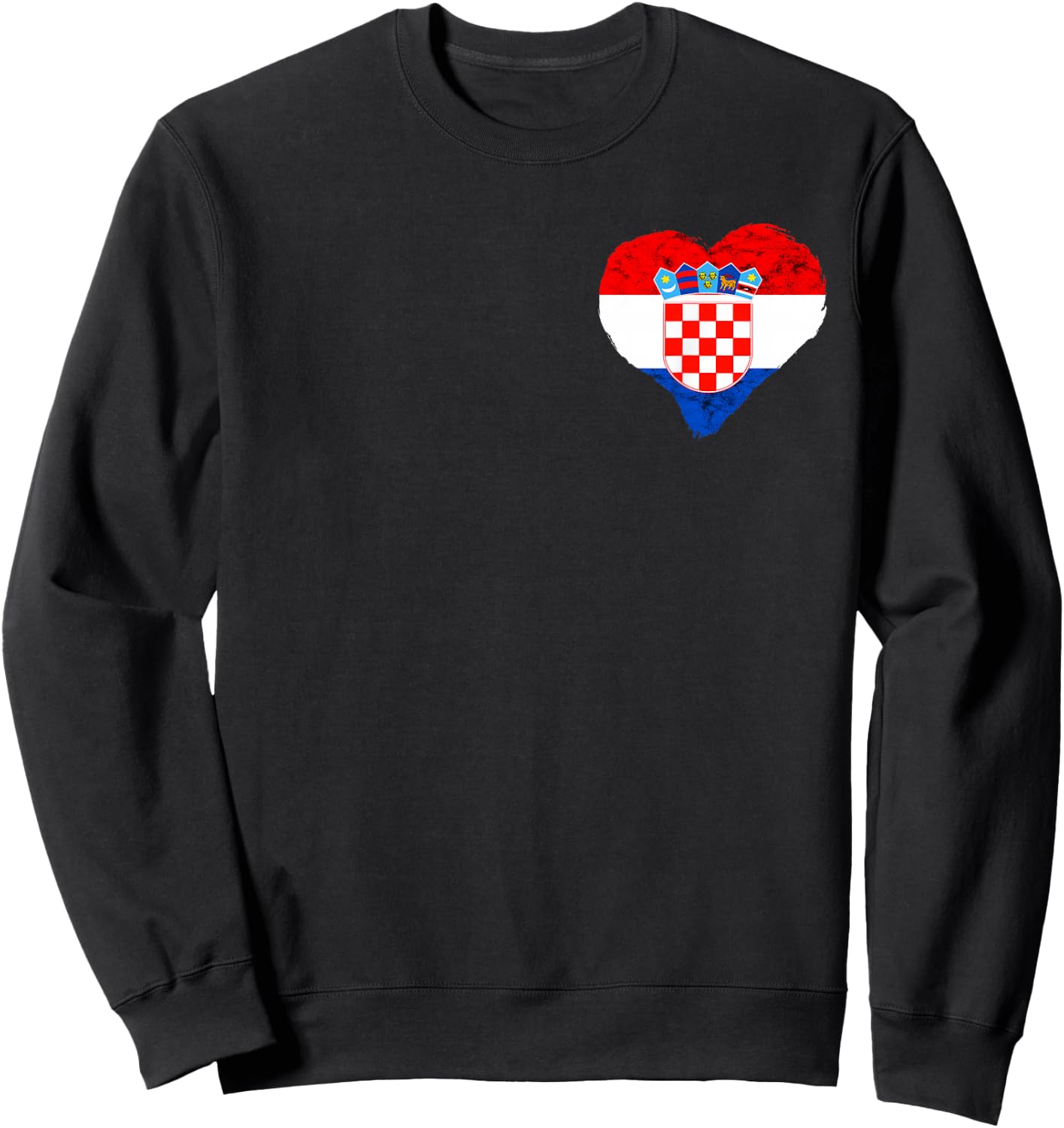 Croatia Heart Croatian Flag Emblem Croatian Roots Hrvatska Sweatshirt - Sweatshirt | Black