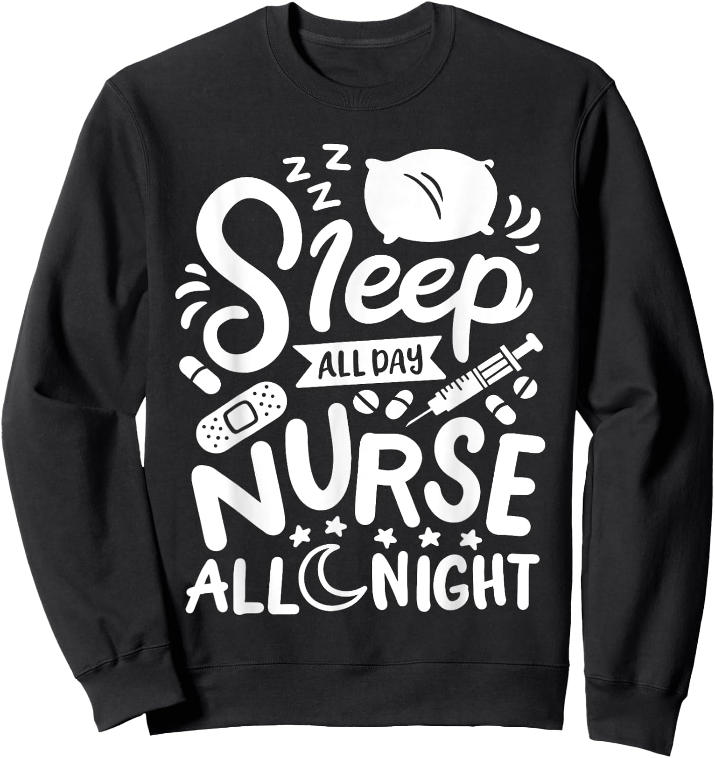 Nurse Nursing RN Sweatshirt - Sweatshirt | Black