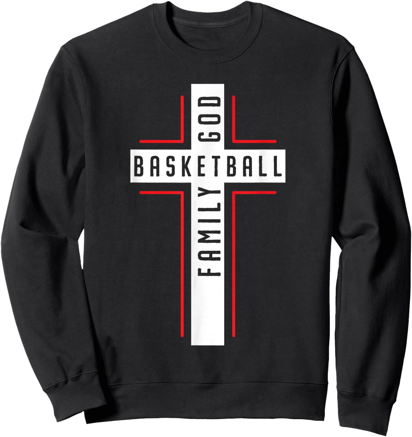 Basketball And Jesus Christ Christian Believer Hooper Sweatshirt - Sweatshirt | Black