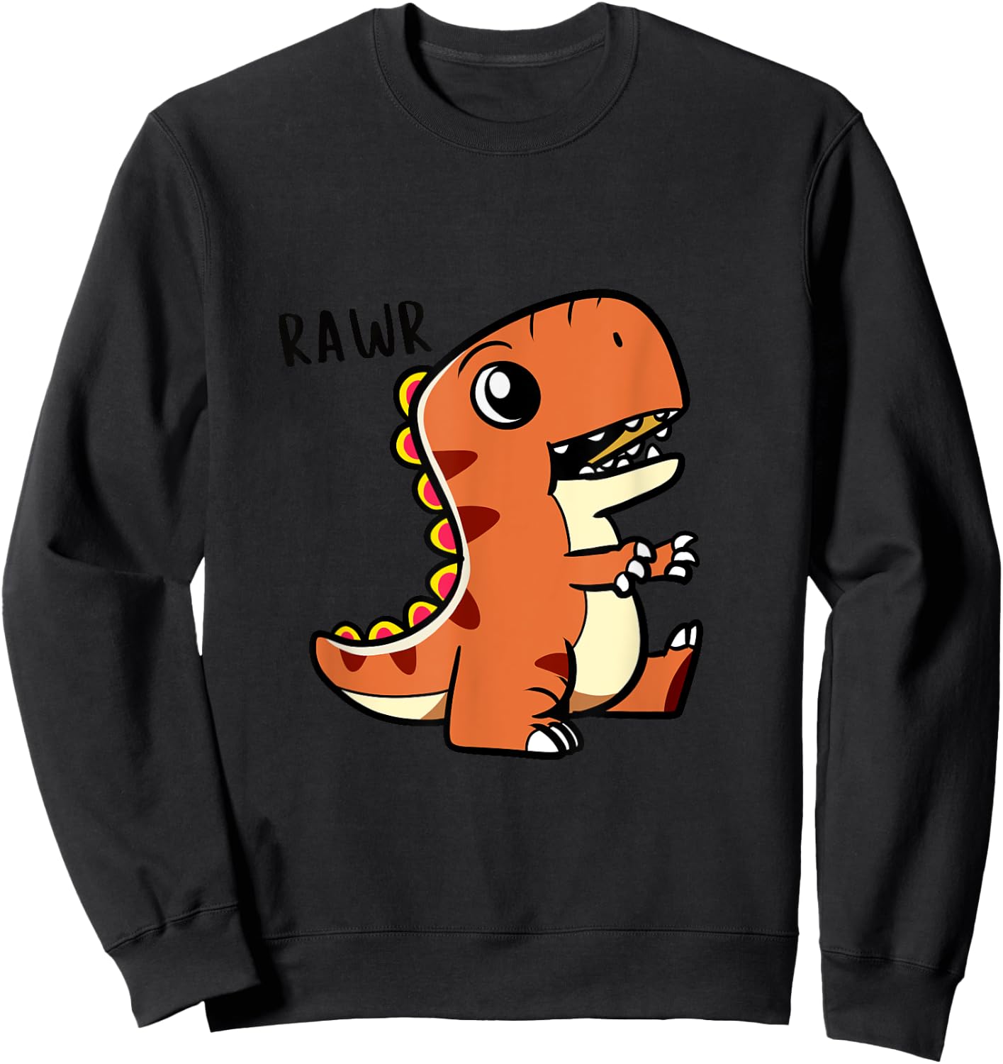 Kids Dino Rawr Trex Cartoon Dinosaur Monster Sweatshirt - Sweatshirt | Black