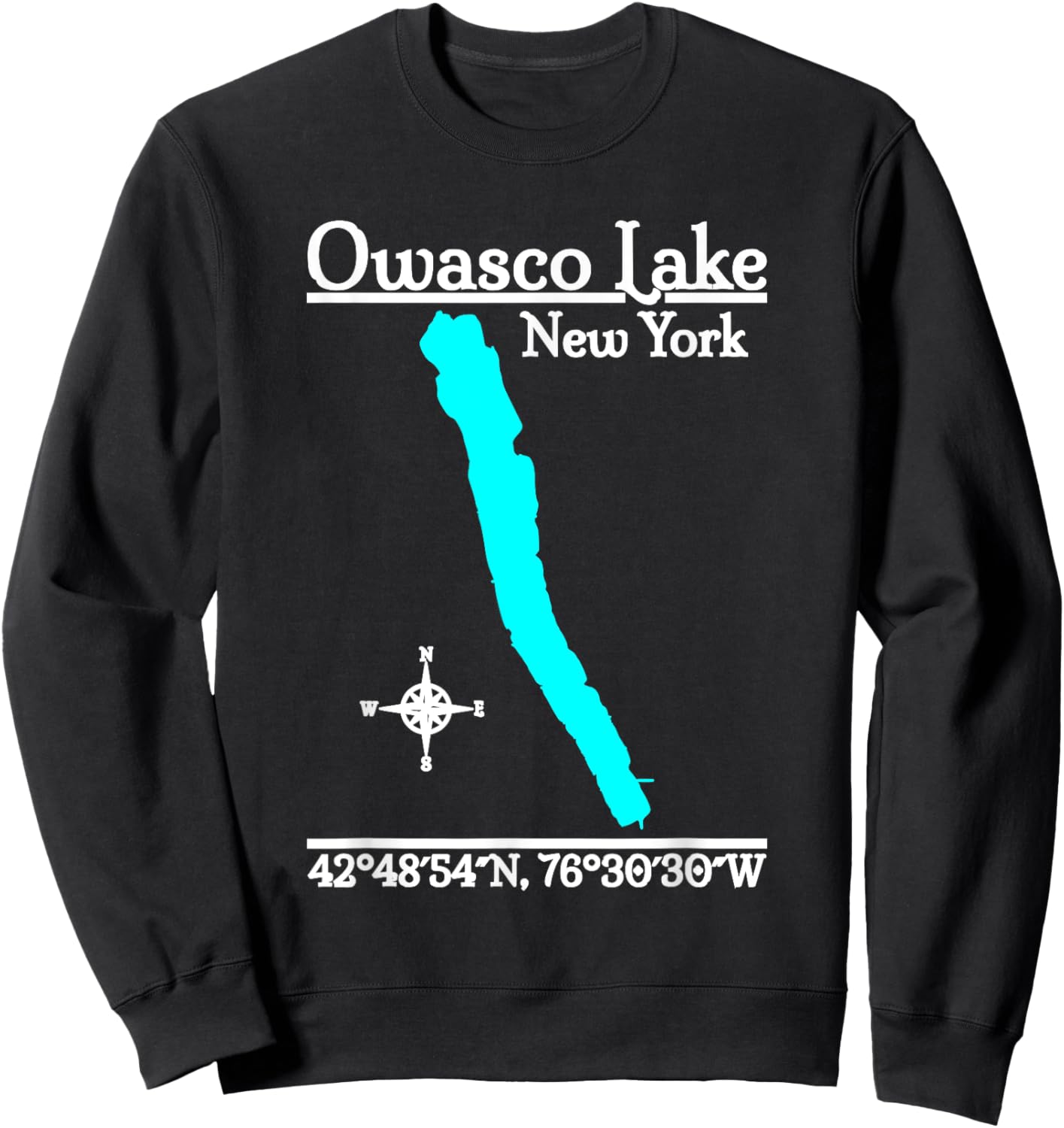 Owasco Lake, New York Sweatshirt - Sweatshirt | Black