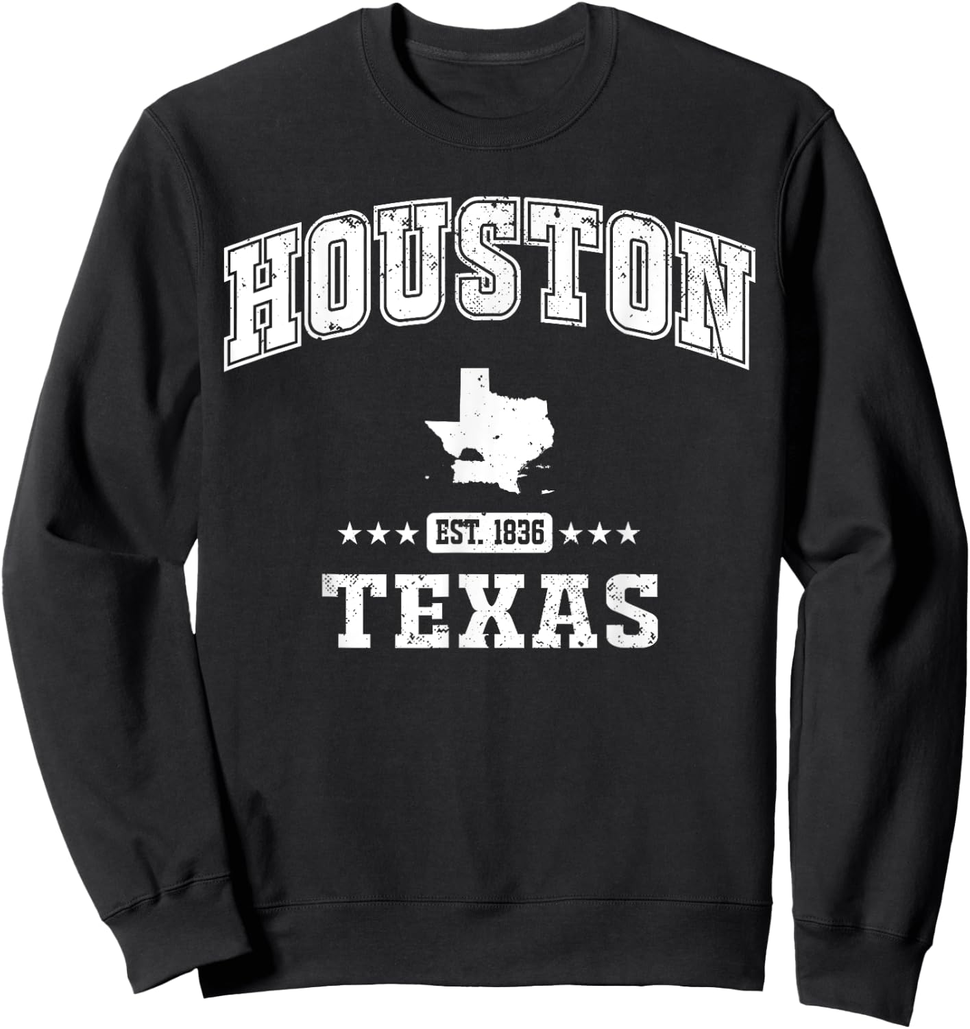 Houston Texas TX Vintage Sports Athletic Sweatshirt - Sweatshirt | Black