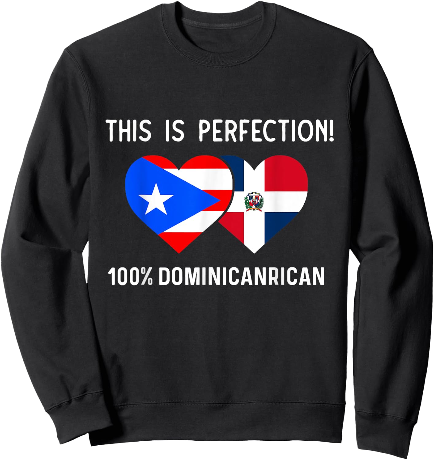 Half Puerto Rican Half Dominican Flag Boris Domis PR RD Sweatshirt - Sweatshirt | Black