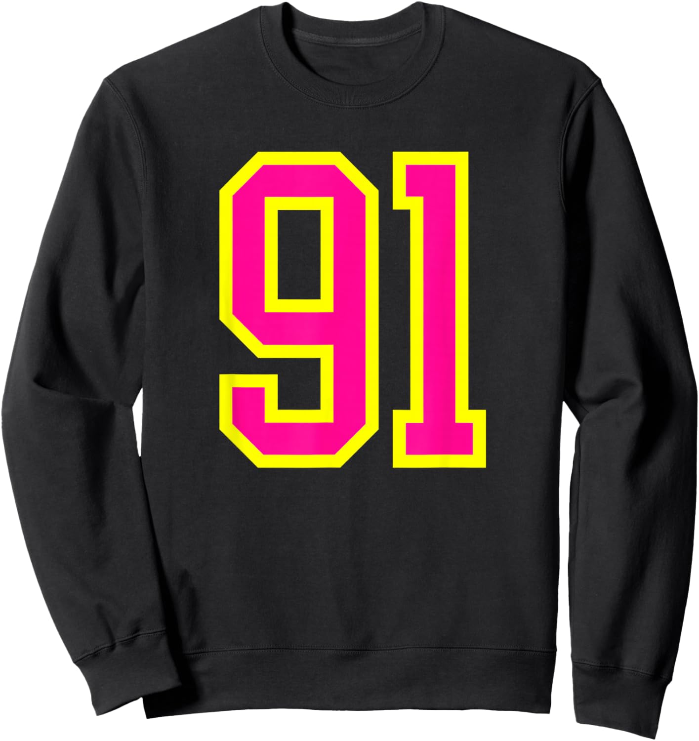 Pink Yellow Number 91 Sweatshirt - Sweatshirt | Black