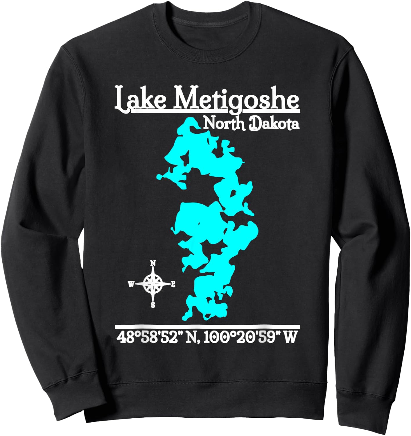 Lake Metigoshe, North Dakota Sweatshirt - Sweatshirt | Black