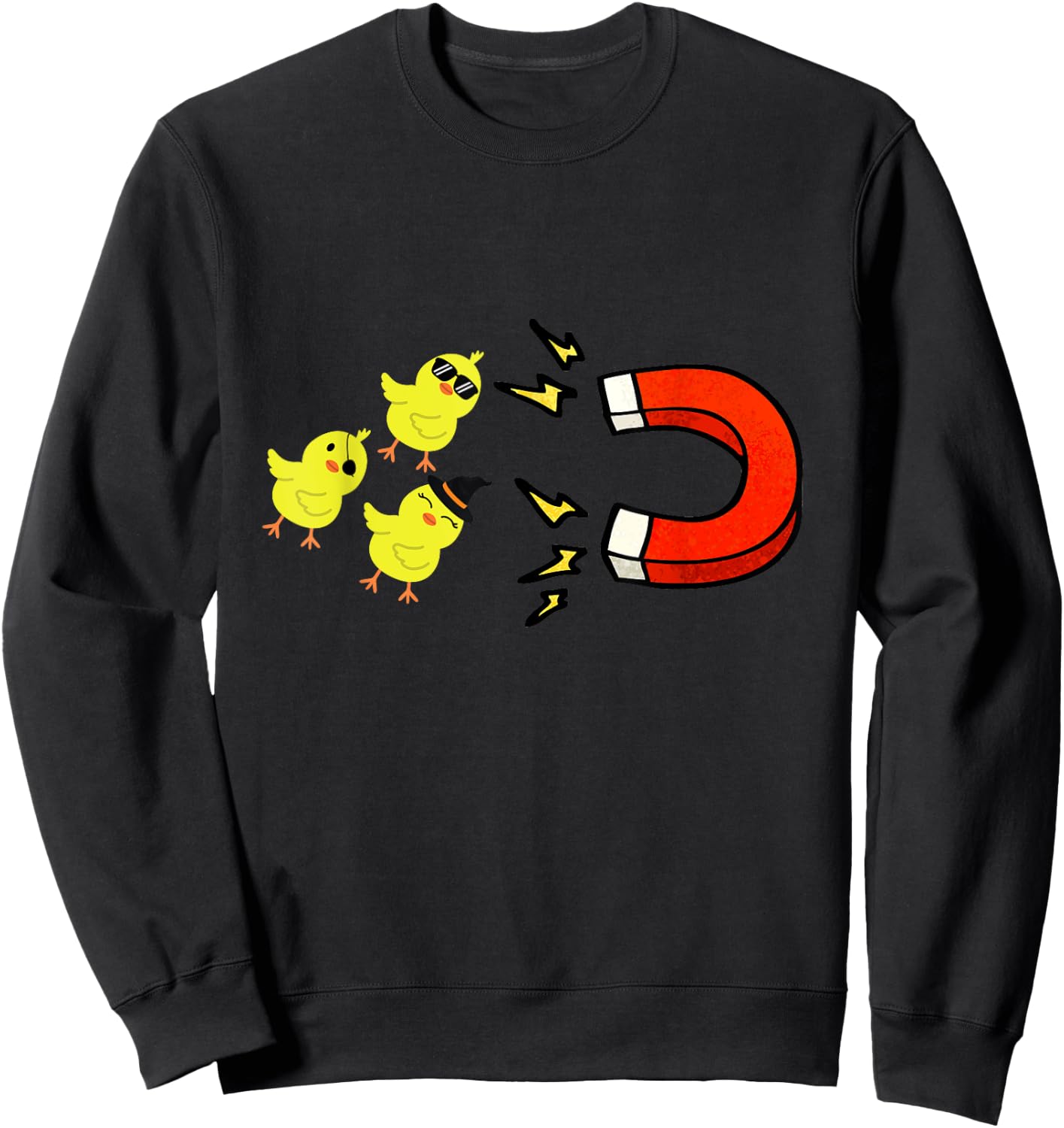 Chicks With Magnet Funny Halloween Chick Magnet Valentine's Sweatshirt - Sweatshirt | Black