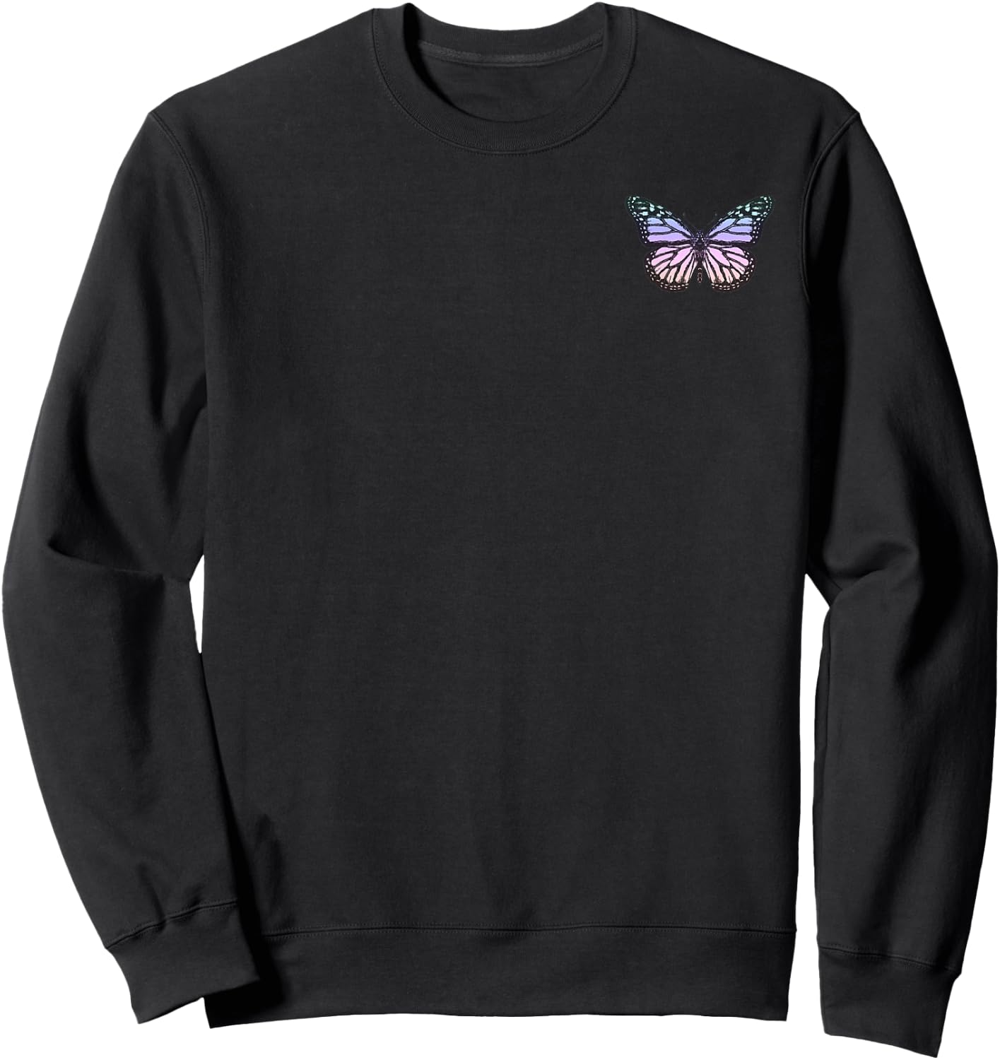 Colorful Butterfly Pocket Logo Sweatshirt - Sweatshirt | Black