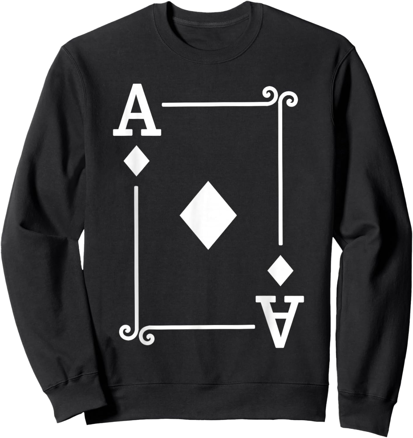 Playing Cards Costume - Ace Diamonds Card - Ace Card Sweatshirt - Sweatshirt | Black