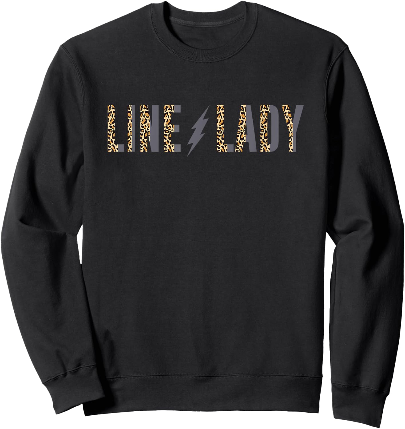 Lineman Girlfriend Line Lady Leopard Electricians Lady Sweatshirt - Sweatshirt | Black