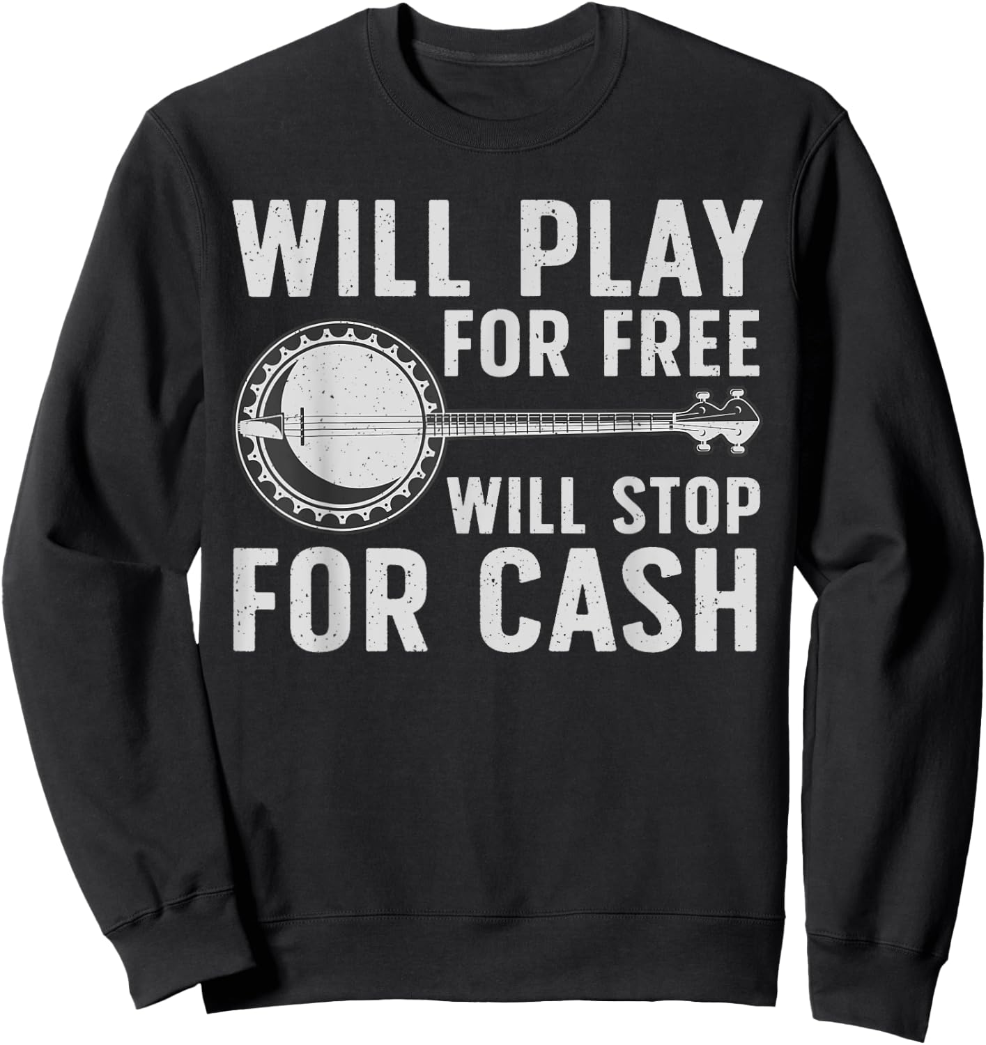 Funny Banjo Art Women Banjo Musical Instrument Lover Sweatshirt - Sweatshirt | Black