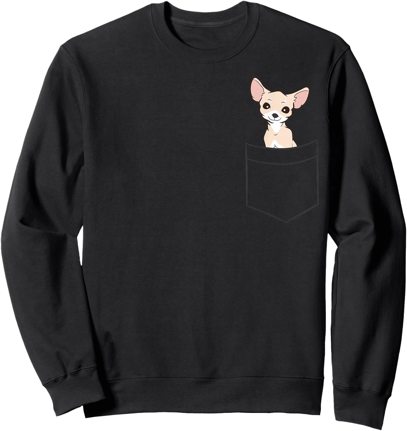 Chihuahua In a Pocket Cute Pocket Chihuahua Dog Sweatshirt - Sweatshirt | Black