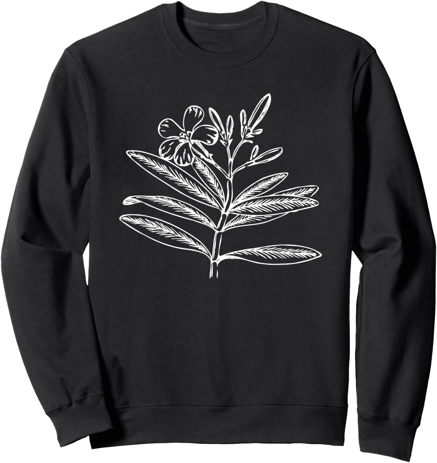 Oleander Flower Shrub Plant Botany Sweatshirt - Sweatshirt | Black