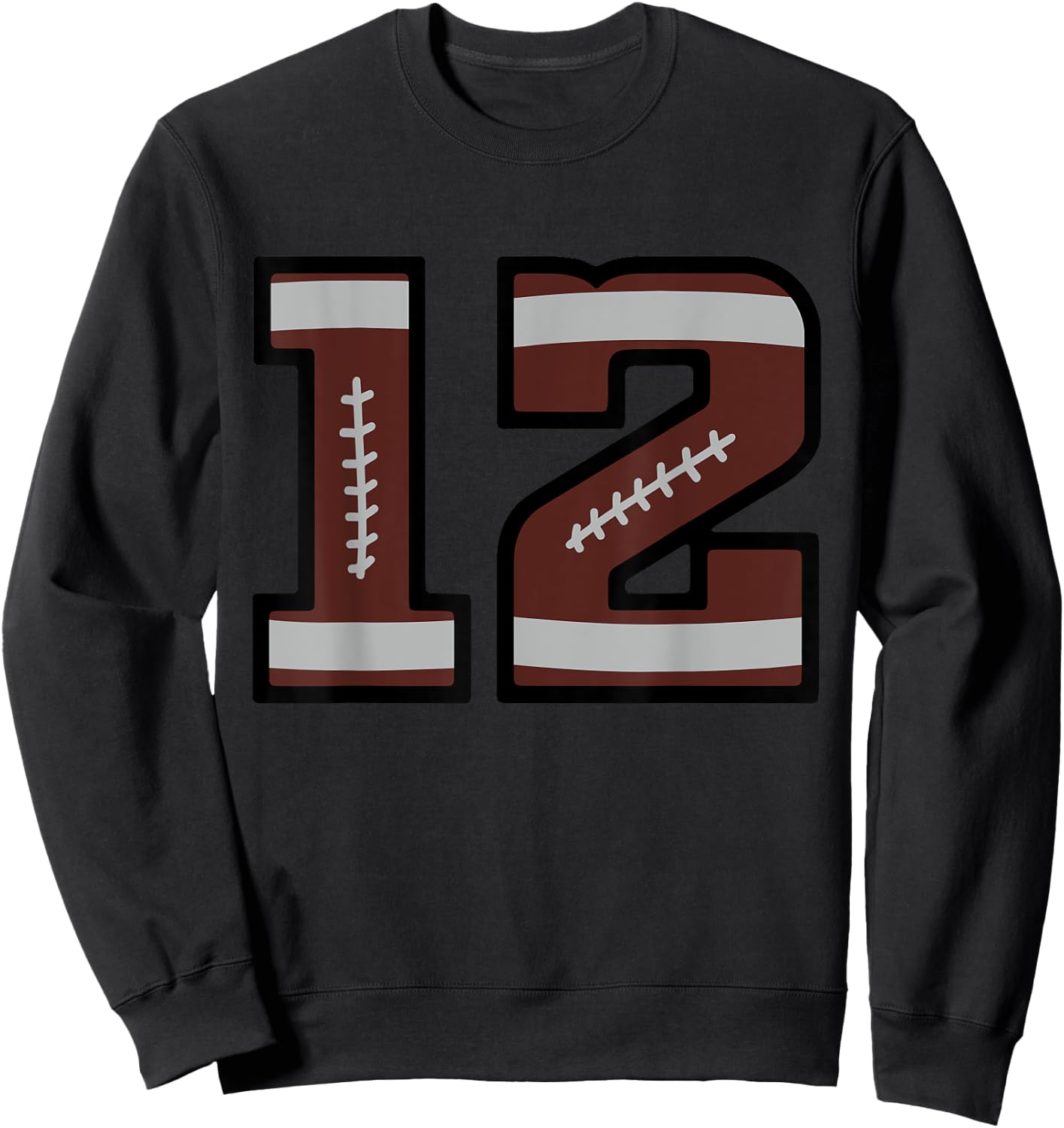 Football Number #12 Sweatshirt - Sweatshirt | Black