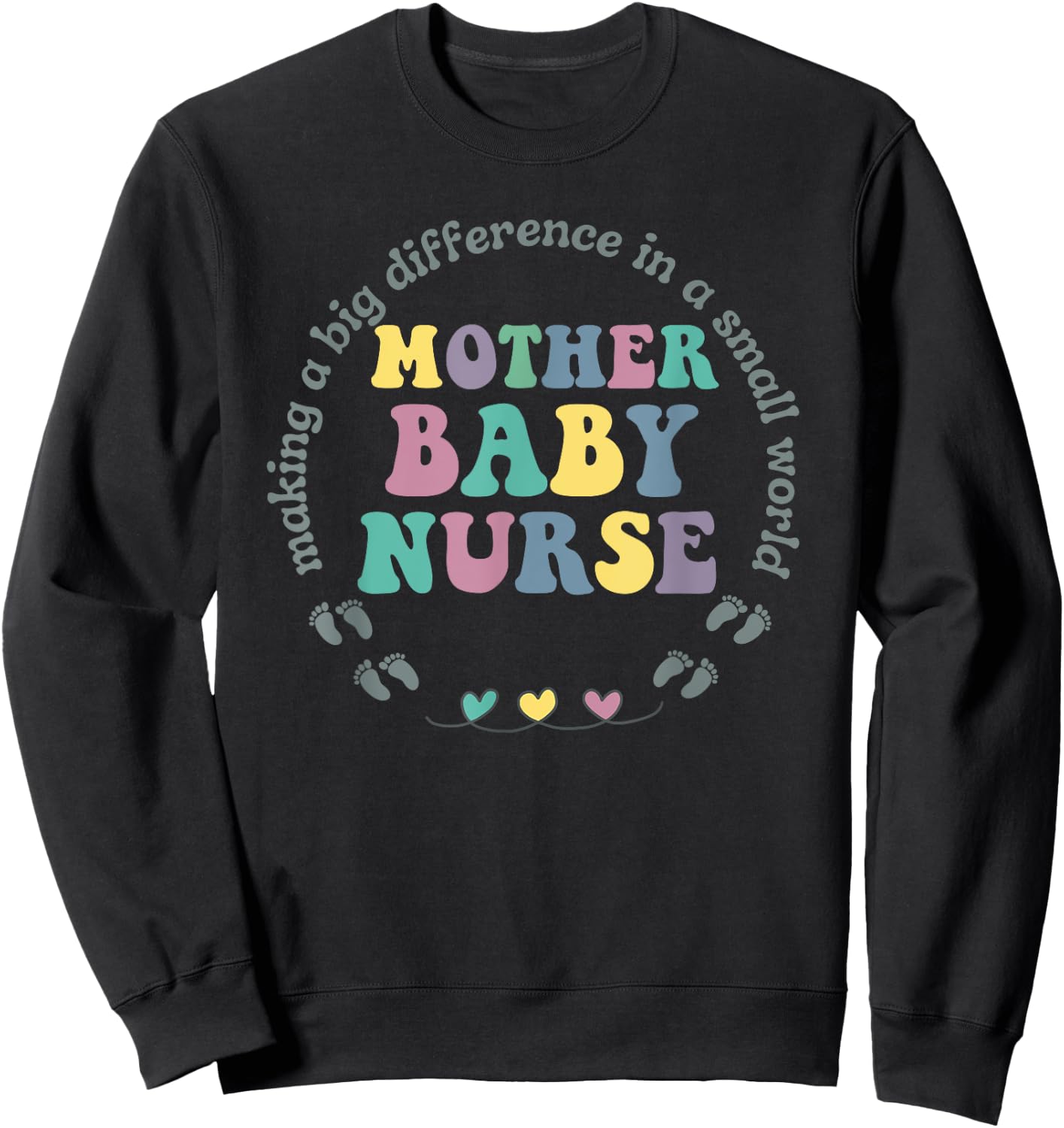 groovy Mother Baby Nurse Postpartum Mom Baby Nursing Sweatshirt - Sweatshirt | Black