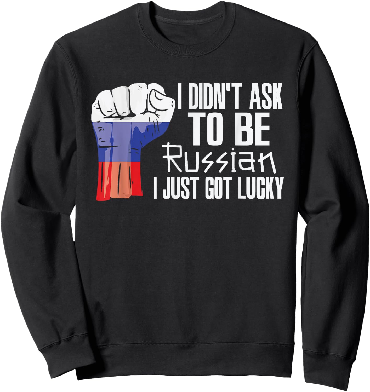 Russian Russia Flag Grown Russian Roots Russian Patriot Sweatshirt - Sweatshirt | Black