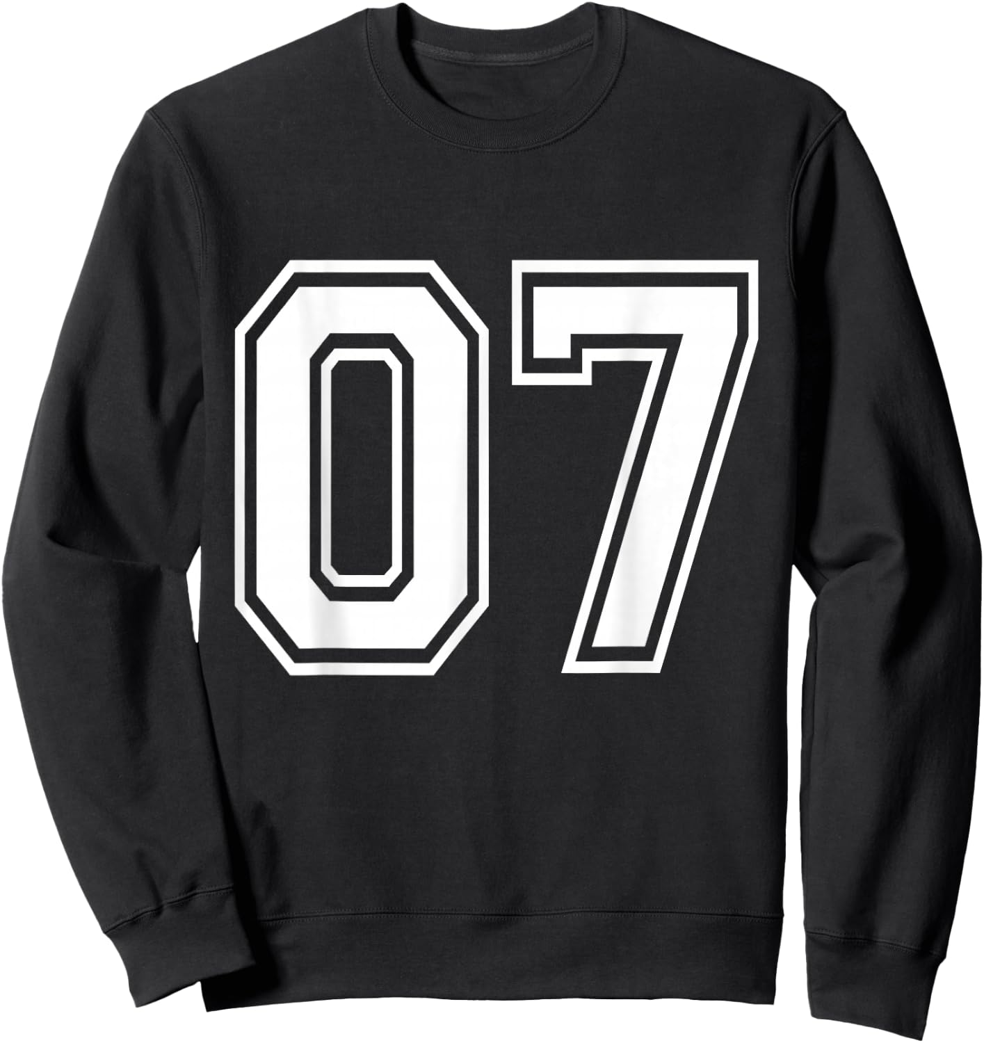 Number 07 Varsity Sports Team Jersey 7th Birthday 7 Years Sweatshirt - Sweatshirt | Black