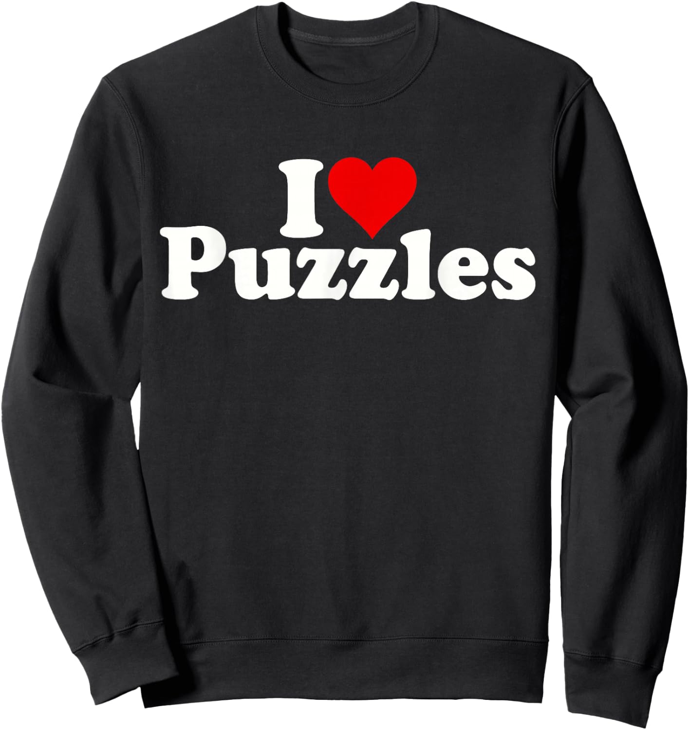 I Love Heart Puzzles Sweatshirt - Sweatshirt | Black