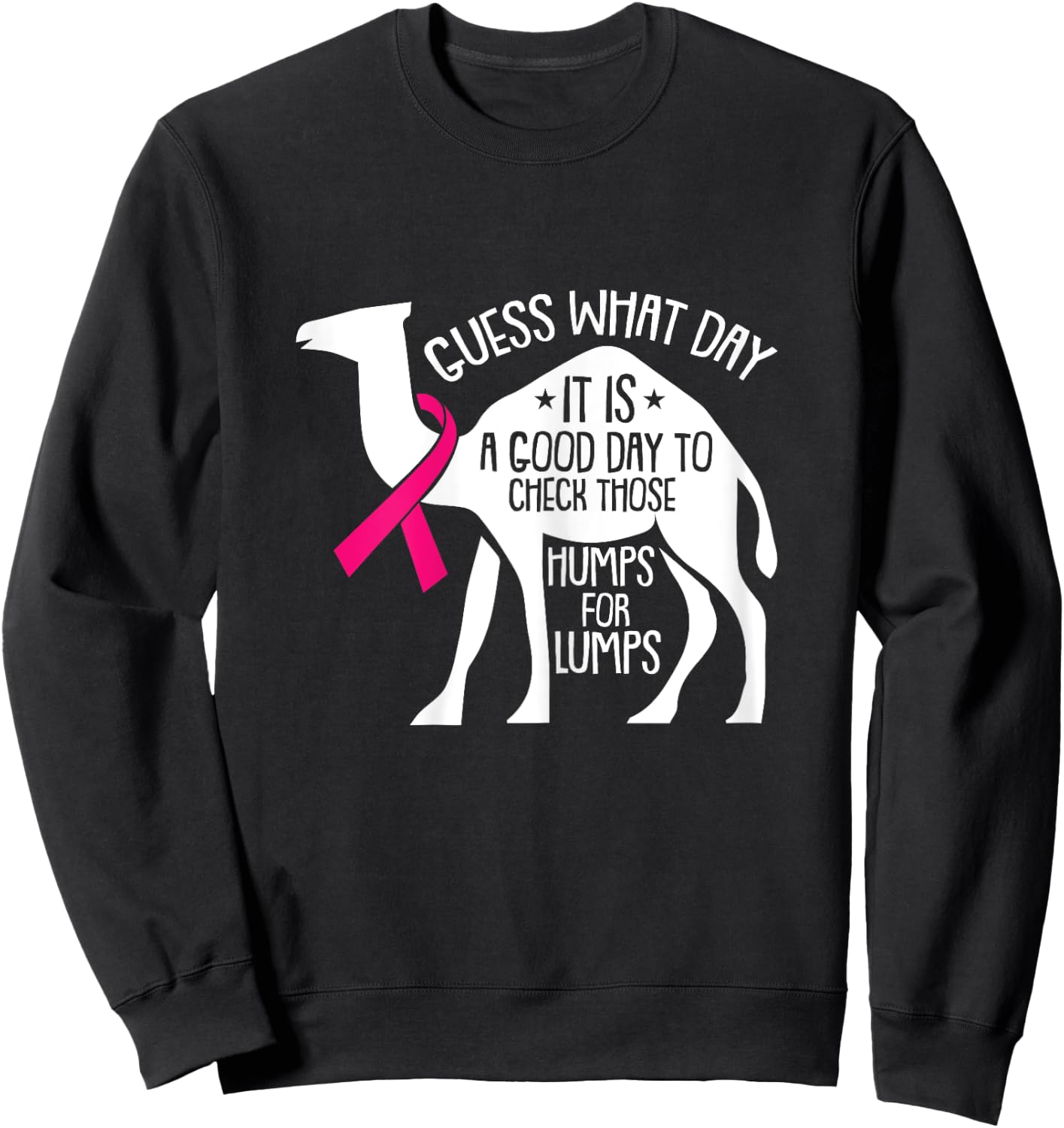 Check Those Humps Lumps Breast Cancer Awareness Warrior Sweatshirt - Sweatshirt | Black