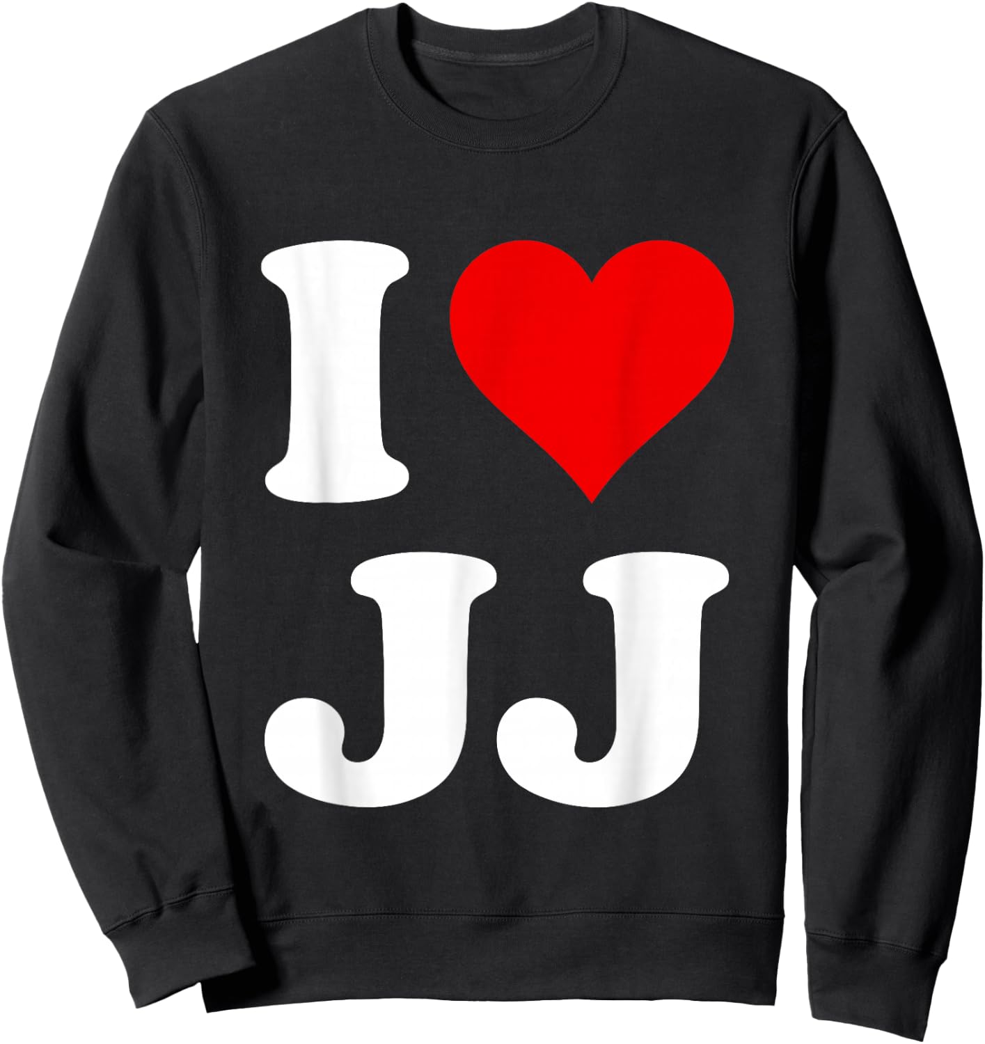 Red Heart I Love JJ Sweatshirt - Sweatshirt | Black